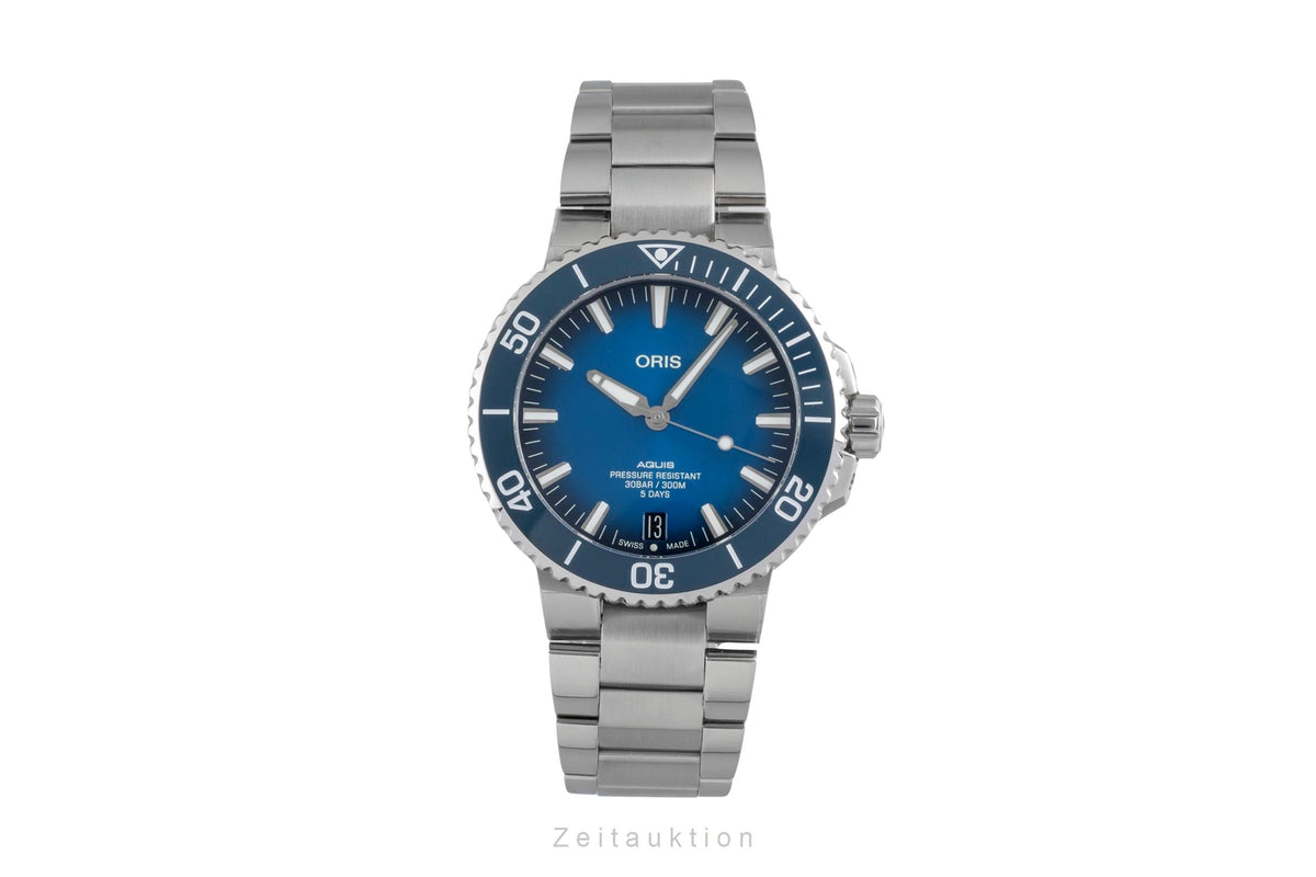 Oris Aquis Date acciaio automatismo orologio da uomo 01 400 7763 4135-07 8 24 09PEB LP: 3500EUR  [2605144]