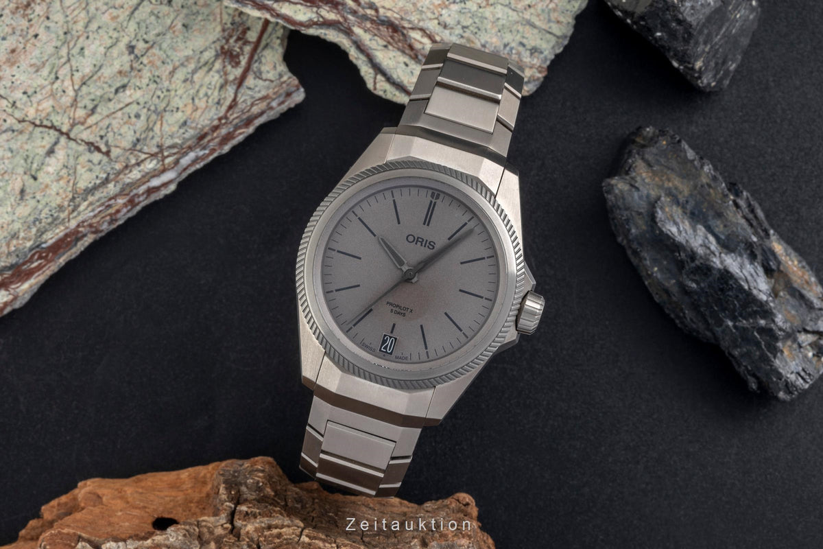 Oris Propilot X titanio automatismo orologio da uomo 01 400 7778 7153-07 7 20 01TLC LP: 4300EUR  [2605158]