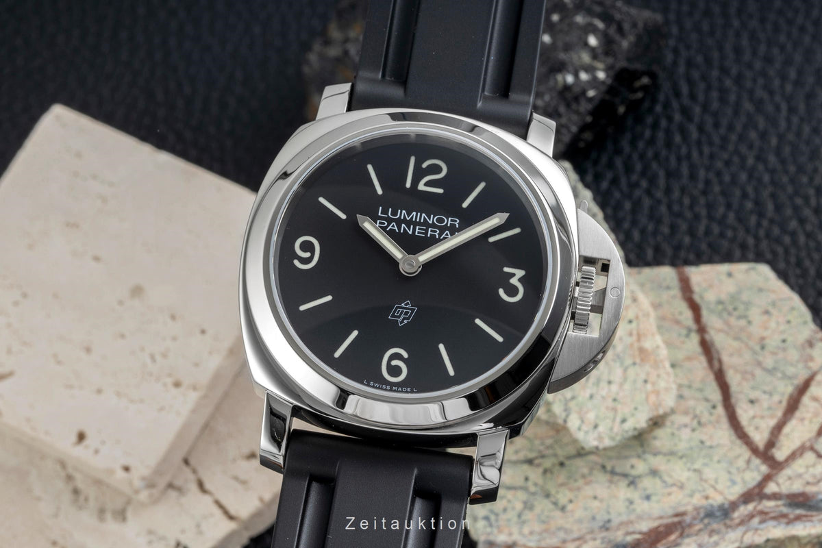 Panerai Luminor Base Logo Edelstahl Handaufzug Herrenuhr Ref. PAM01086 Papiere  [2605182]