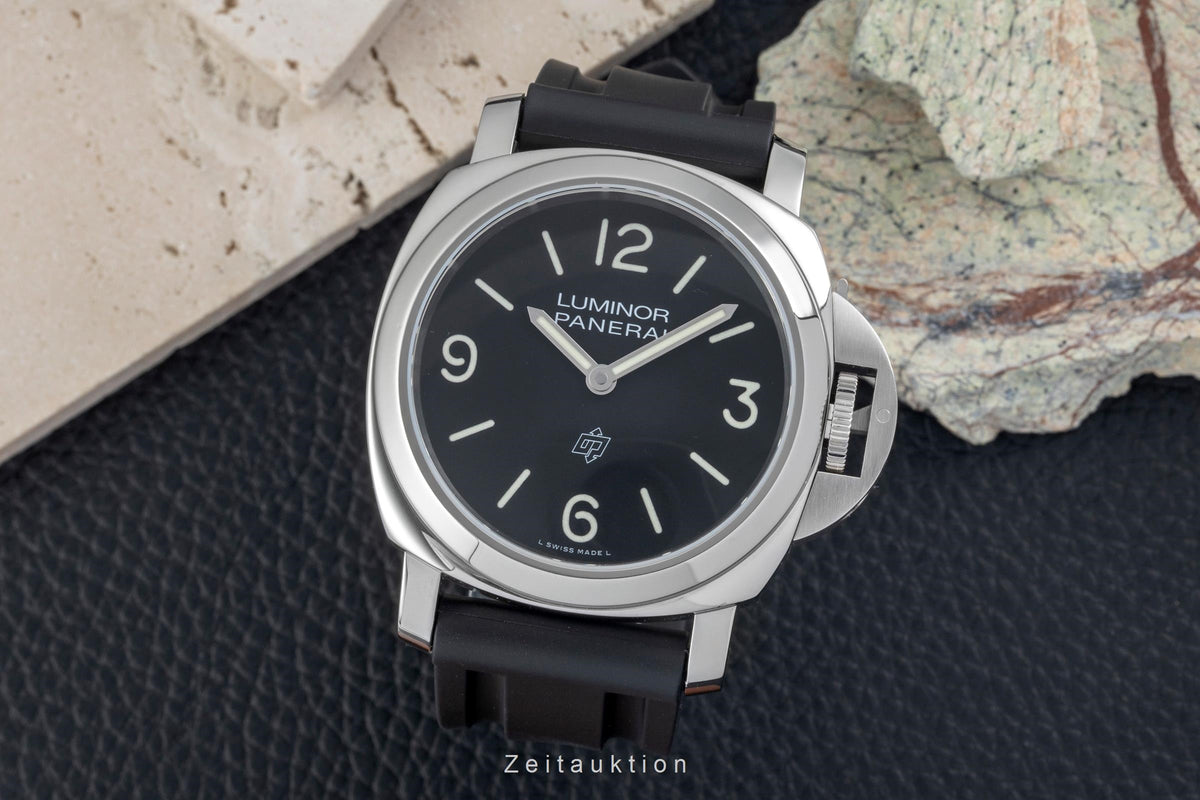 Panerai Luminor Base Logo Edelstahl Handaufzug Herrenuhr Ref. PAM01086 Papiere  [2605182]