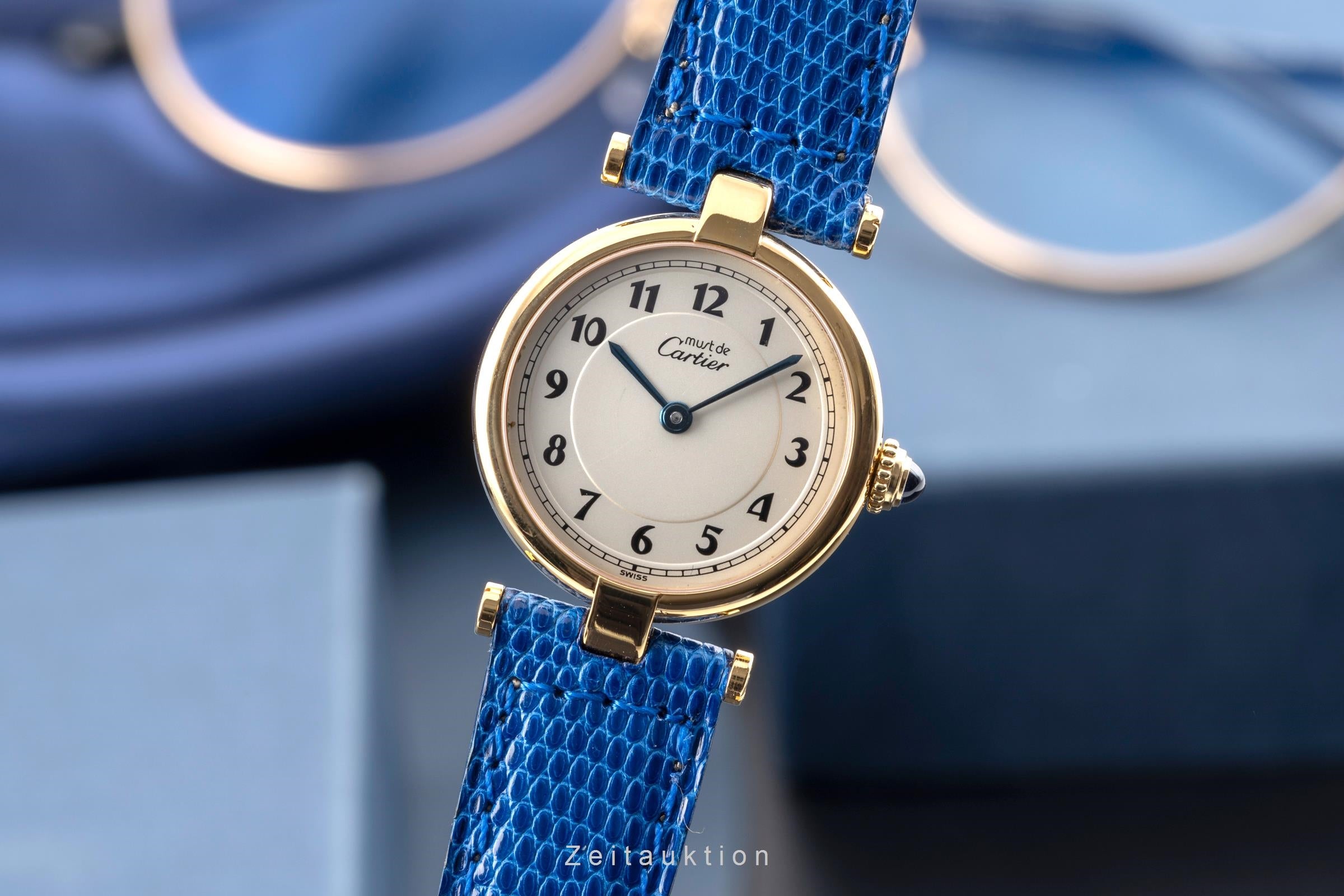 Cartier Vendome argento dorato quarzo orologio da donna 590004  [2605190]