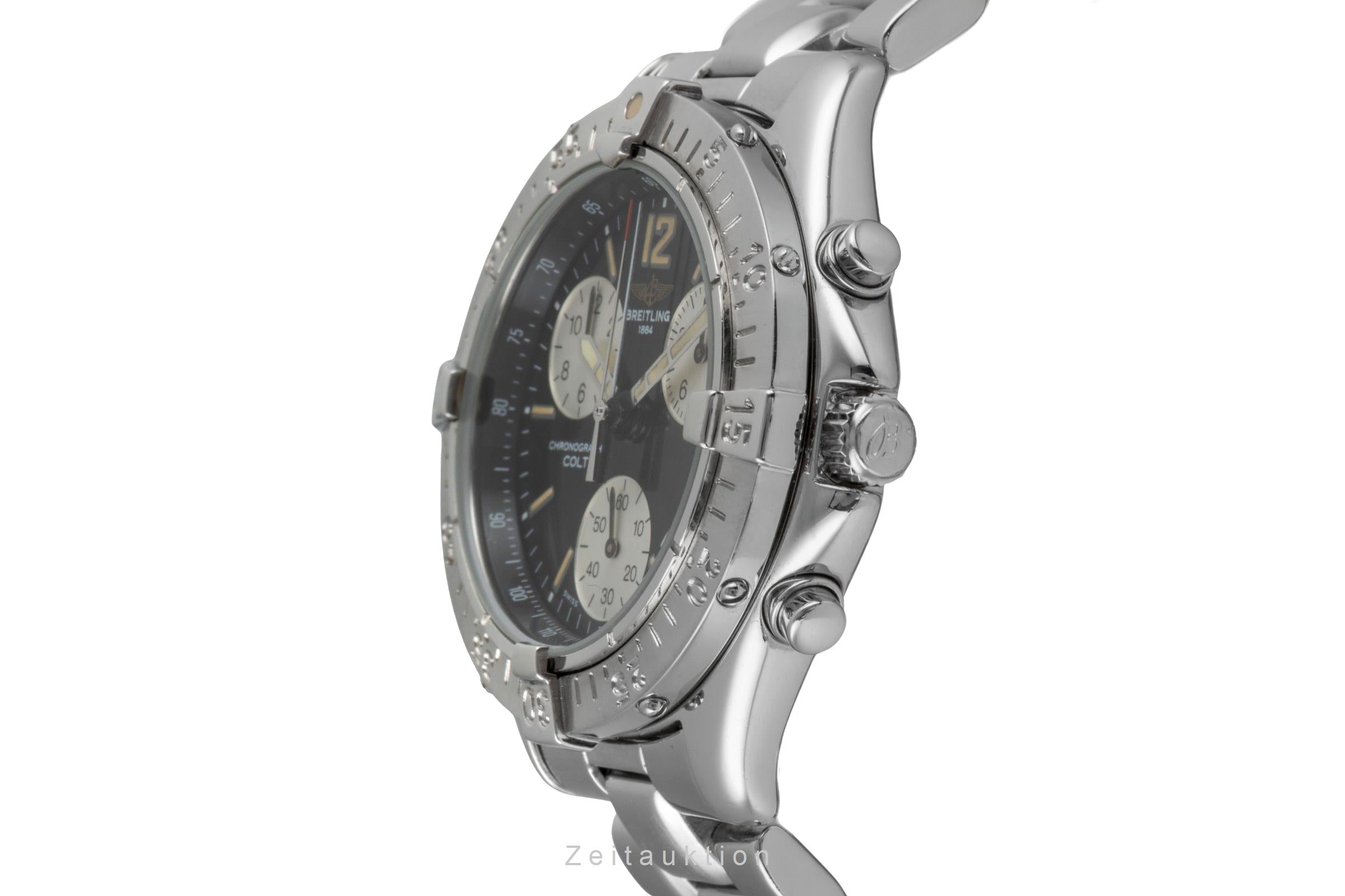 Breitling Colt Chronograph Black Dial Quarz Stahl Herrenuhr Ref. A53035 Papiere [2605211]