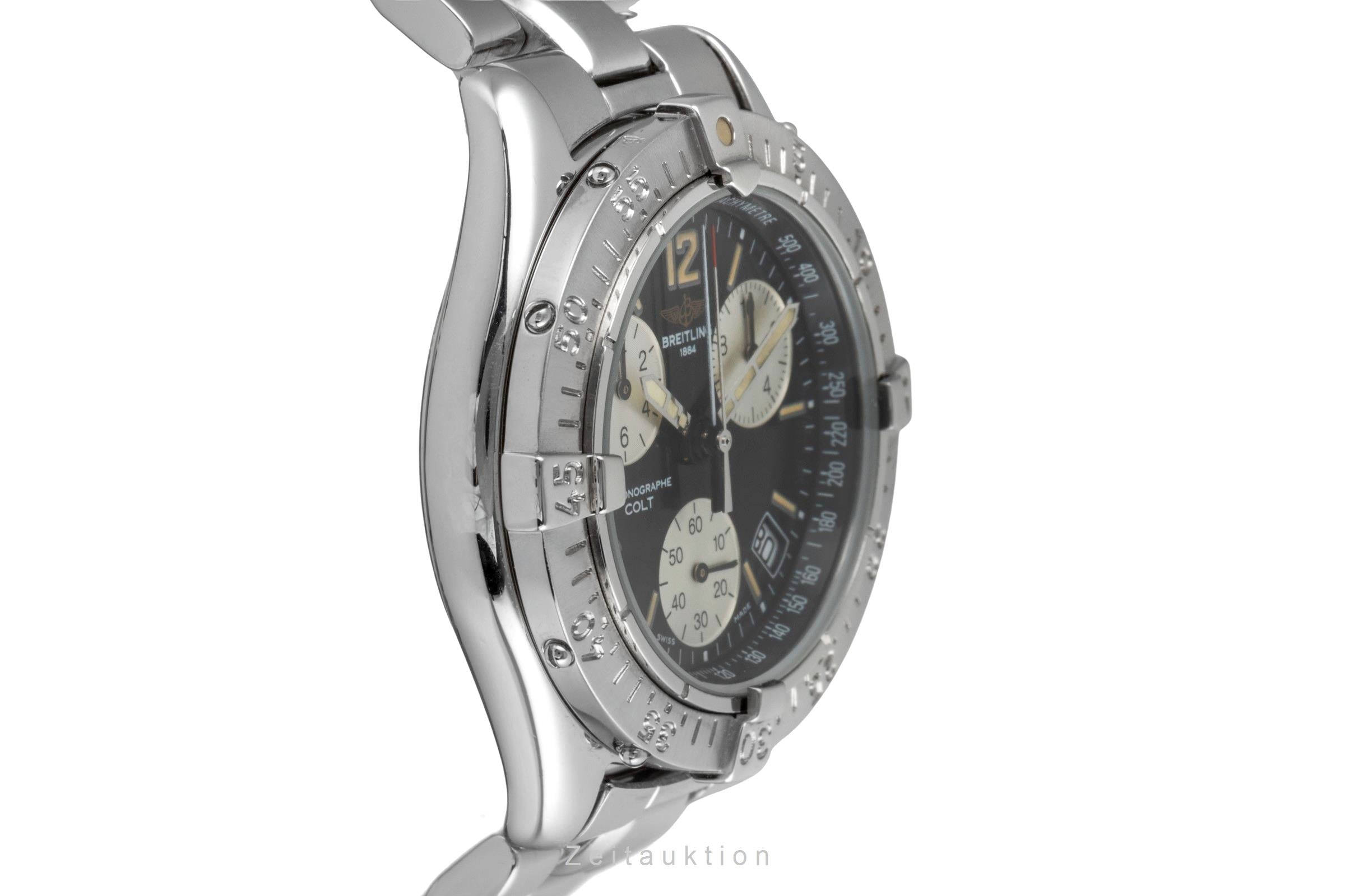 Breitling Colt Chronograph Black Dial Quarz Stahl Herrenuhr Ref. A53035 Papiere [2605211]