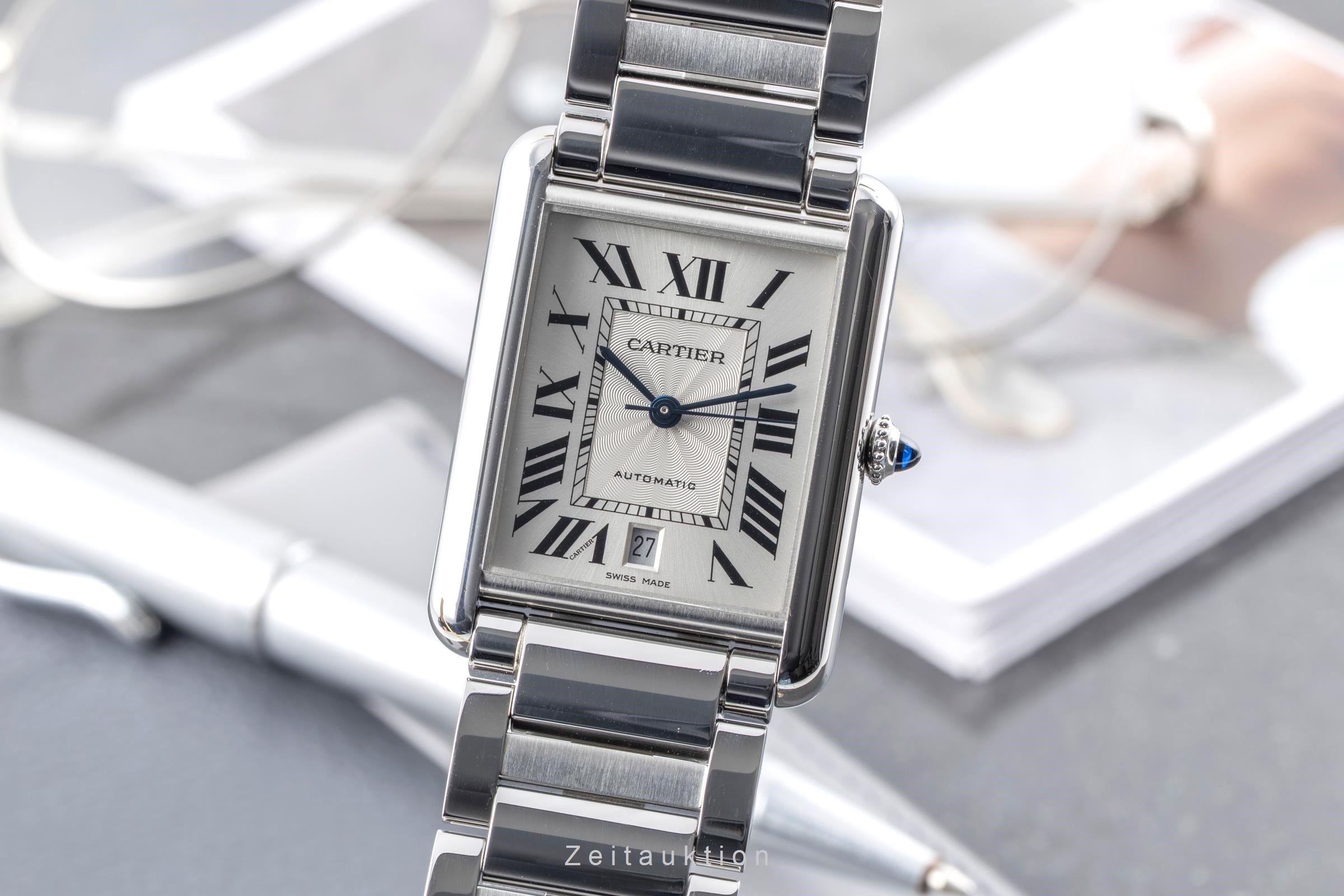 Cartier Tank acero automático reloj para caballeros WSTA0053 LP: 5900EUR  [2605217]