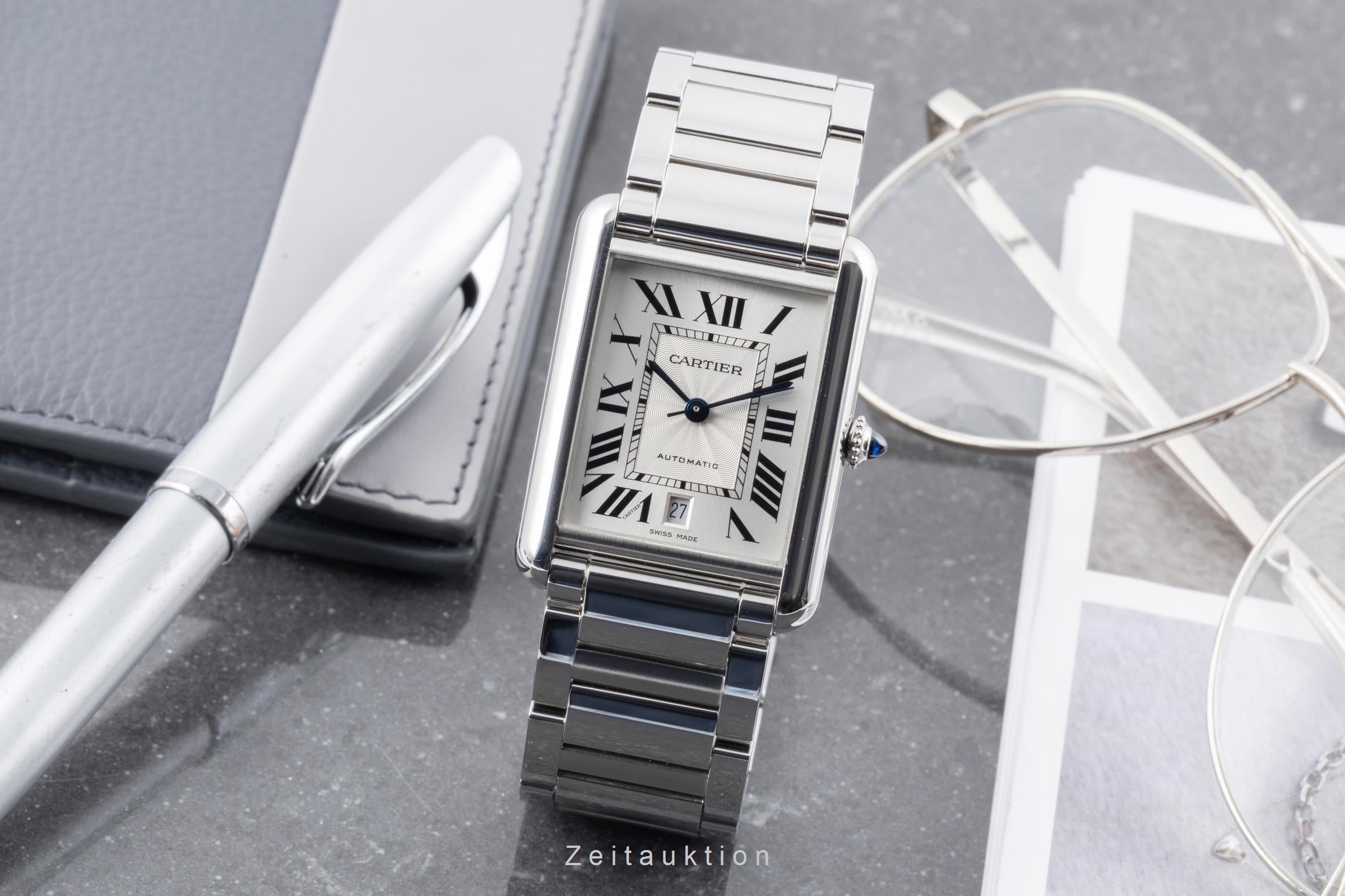 Cartier Tank acero automático reloj para caballeros WSTA0053 LP: 5900EUR  [2605217]