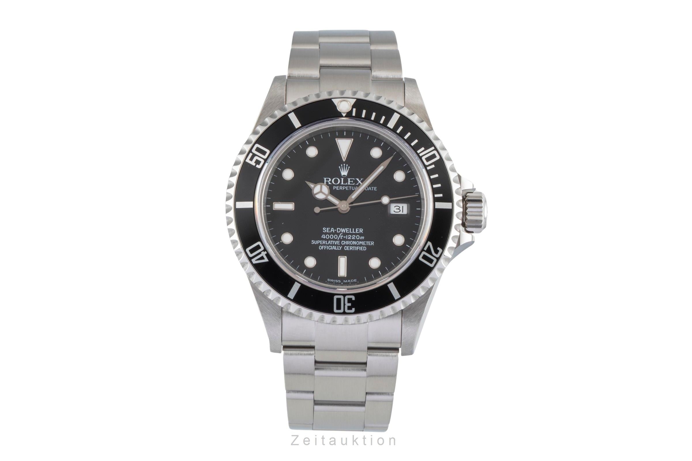 Rolex Sea-Dweller 4000ft Oyster Edelstahl Automatik Herrenuhr Ref 16600 B&P 2005 [2605221]
