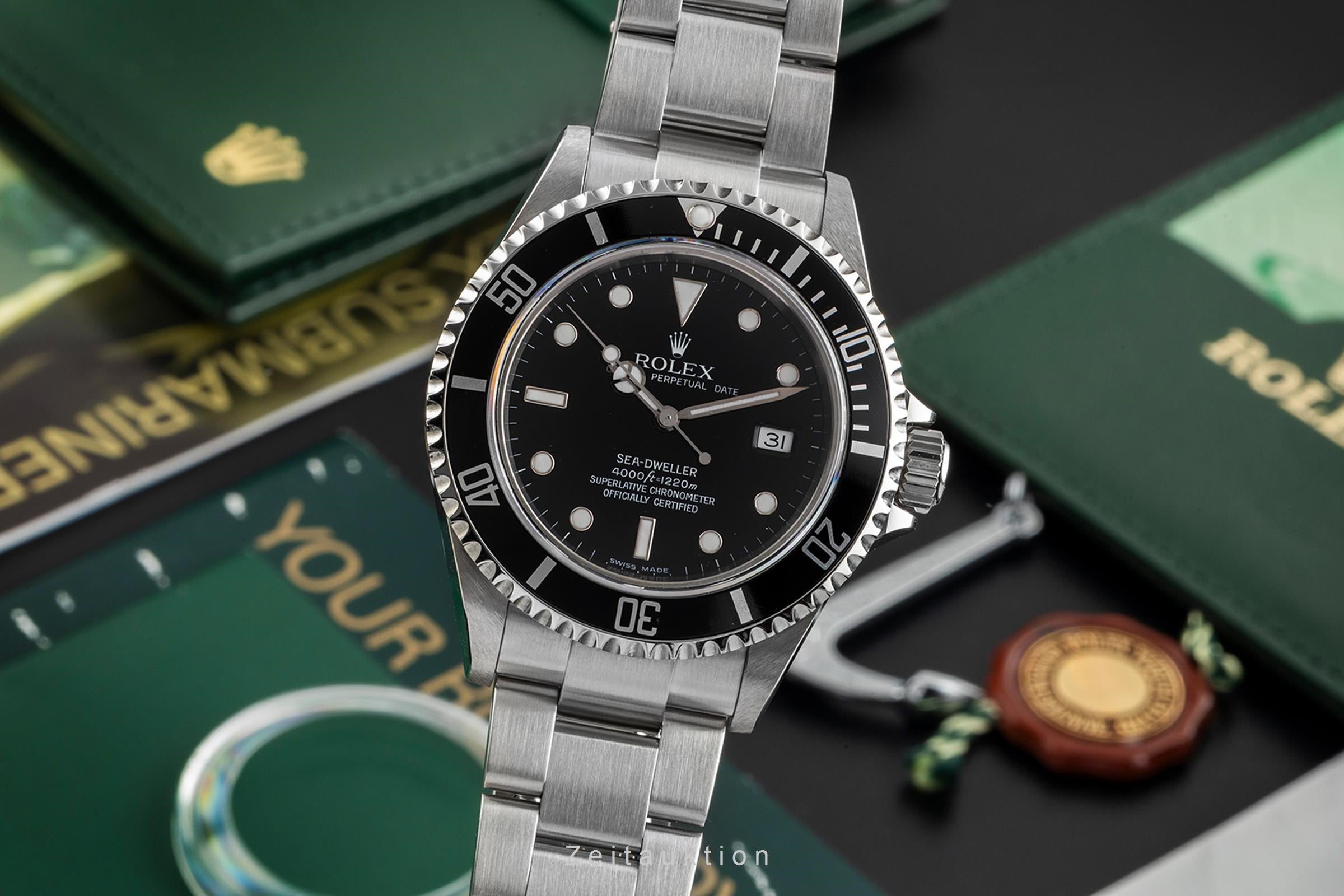 Rolex Sea-Dweller 4000ft Oyster Edelstahl Automatik Herrenuhr Ref 16600 B&P 2005 [2605221]