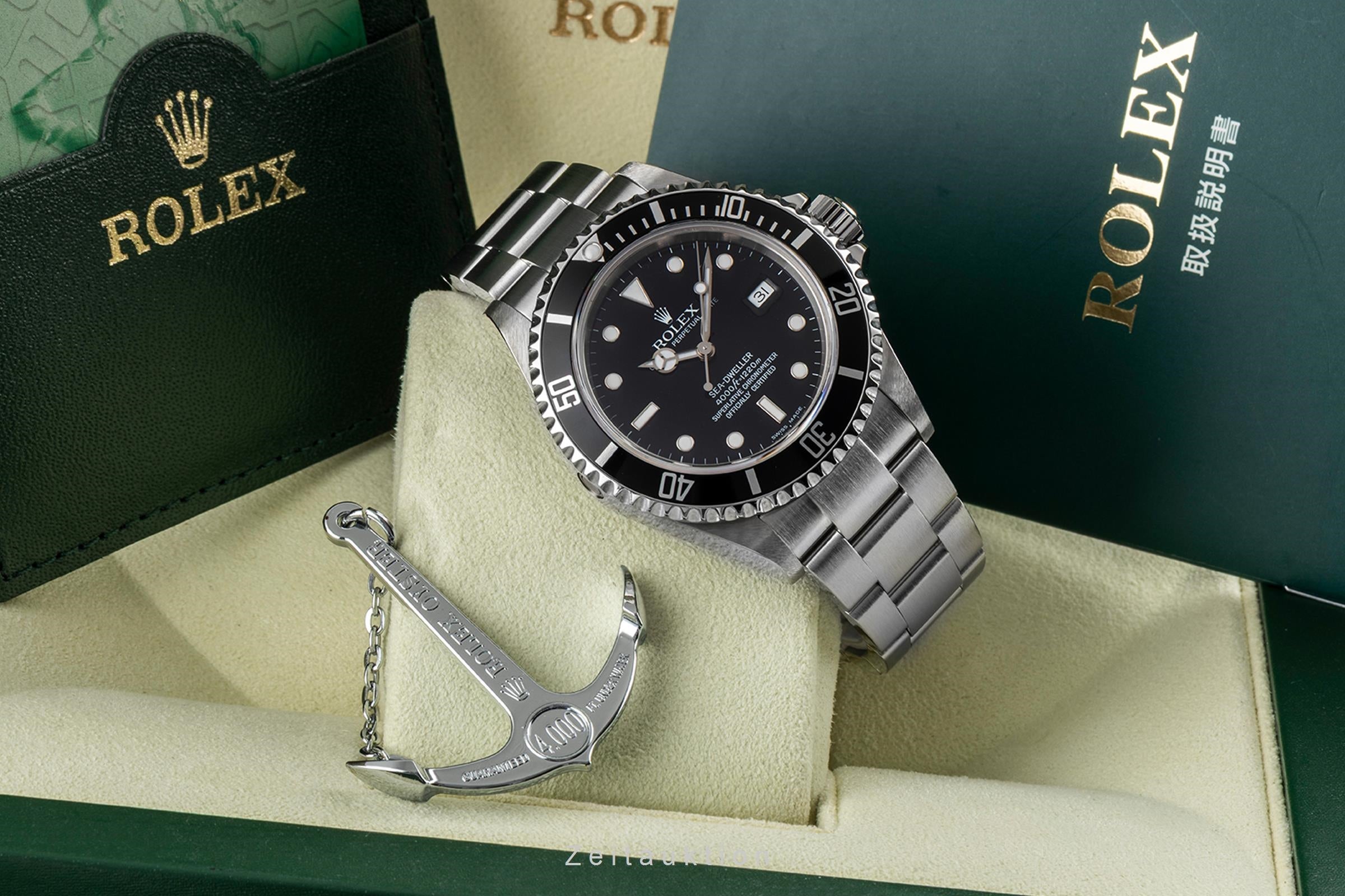 Rolex Sea-Dweller 4000ft Oyster Edelstahl Automatik Herrenuhr Ref 16600 B&P 2005 [2605221]