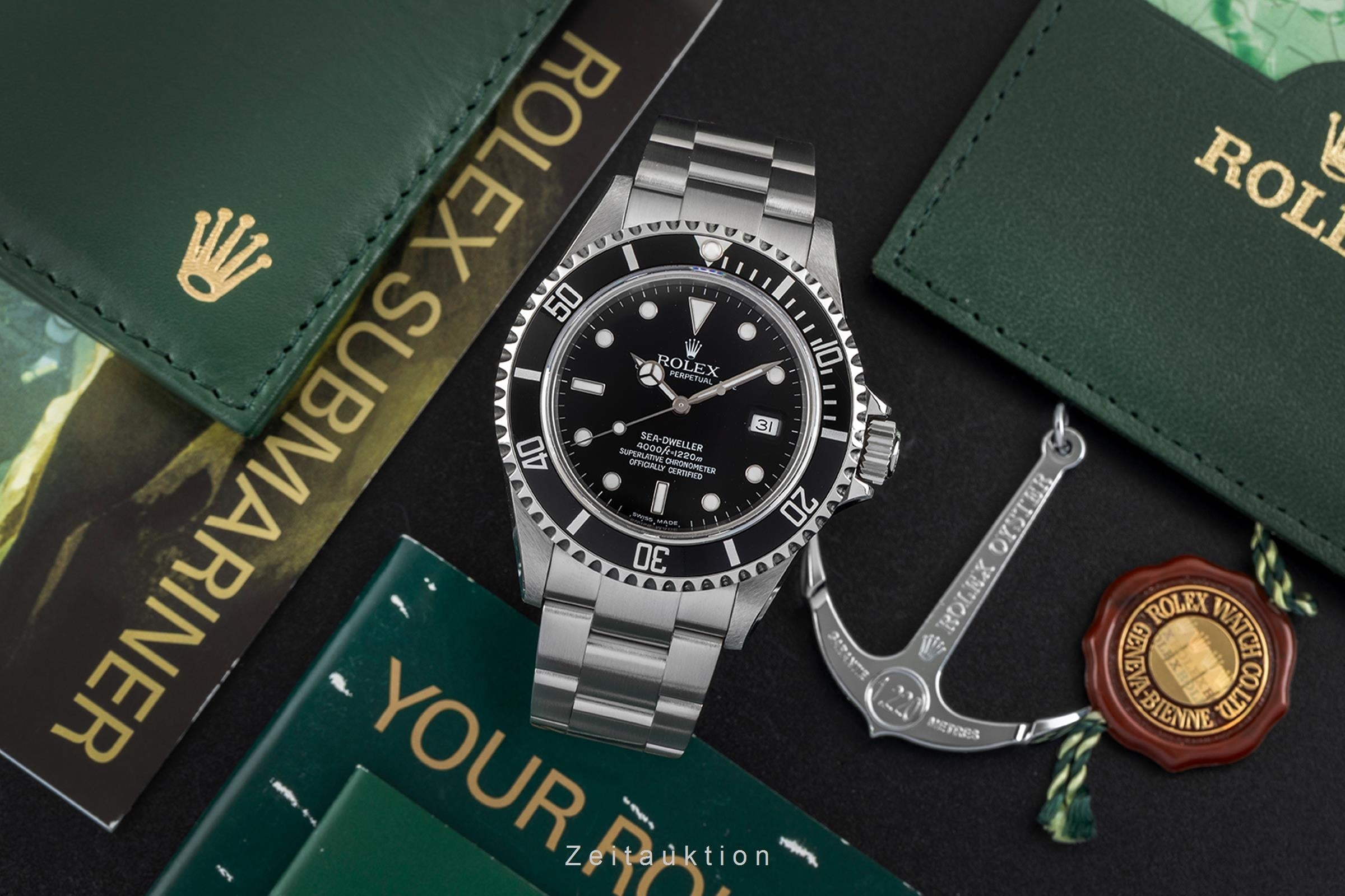 Rolex Sea-Dweller 4000ft Oyster Edelstahl Automatik Herrenuhr Ref 16600 B&P 2005 [2605221]