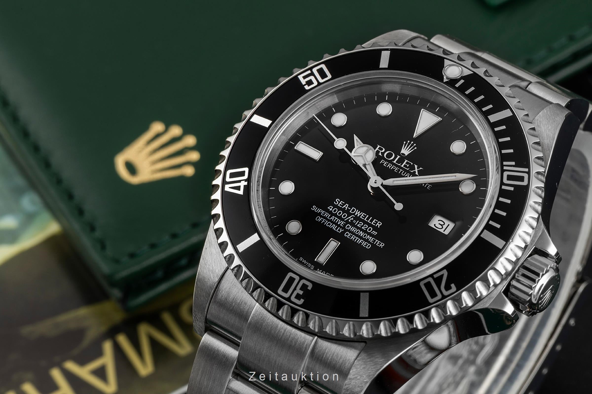 Rolex Sea-Dweller 4000ft Oyster Edelstahl Automatik Herrenuhr Ref 16600 B&P 2005 [2605221]