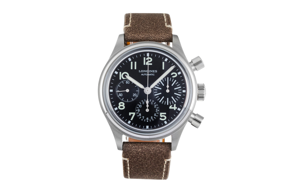 Longines Avigation cronografo acciaio automatismo orologio da uomo L2.816.4.53.2 LP: 3250EUR  [2605285]