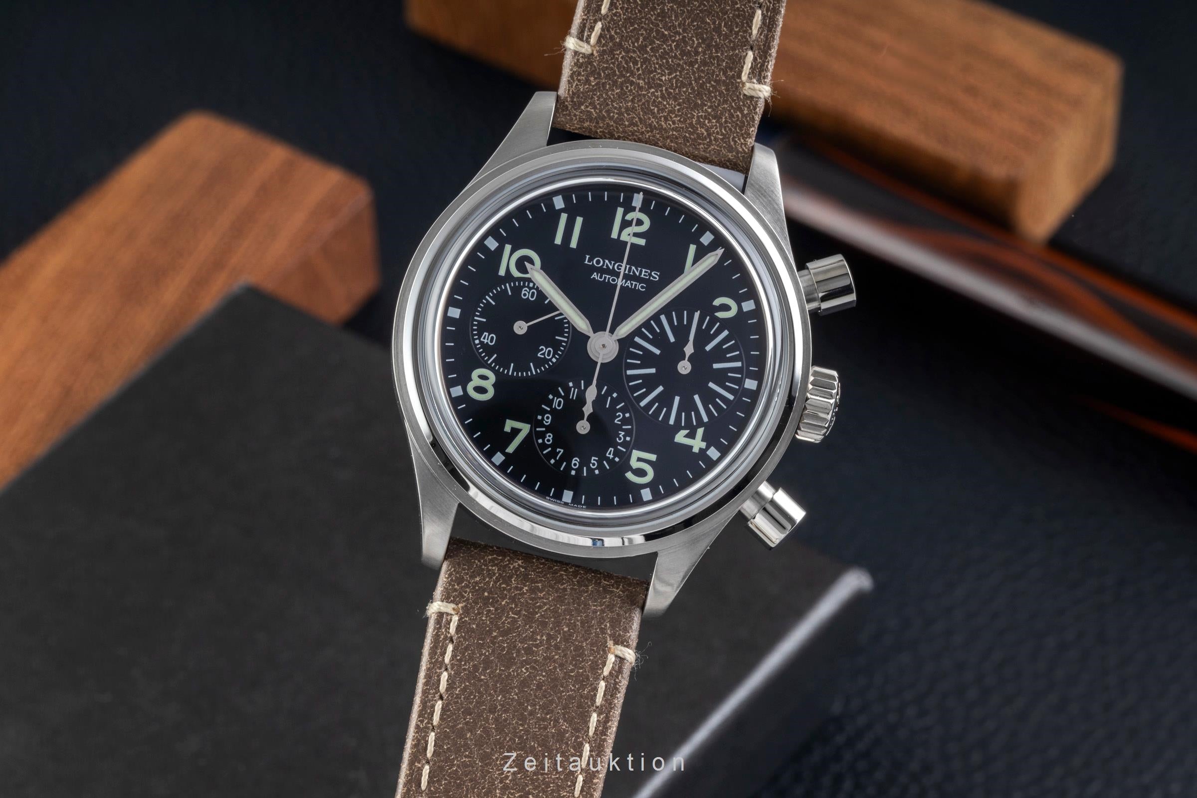 Longines Avigation Bigeye Chronograph Stahl Automatik Ref L2.816.4.53.2 B&P 2025 [2605285]