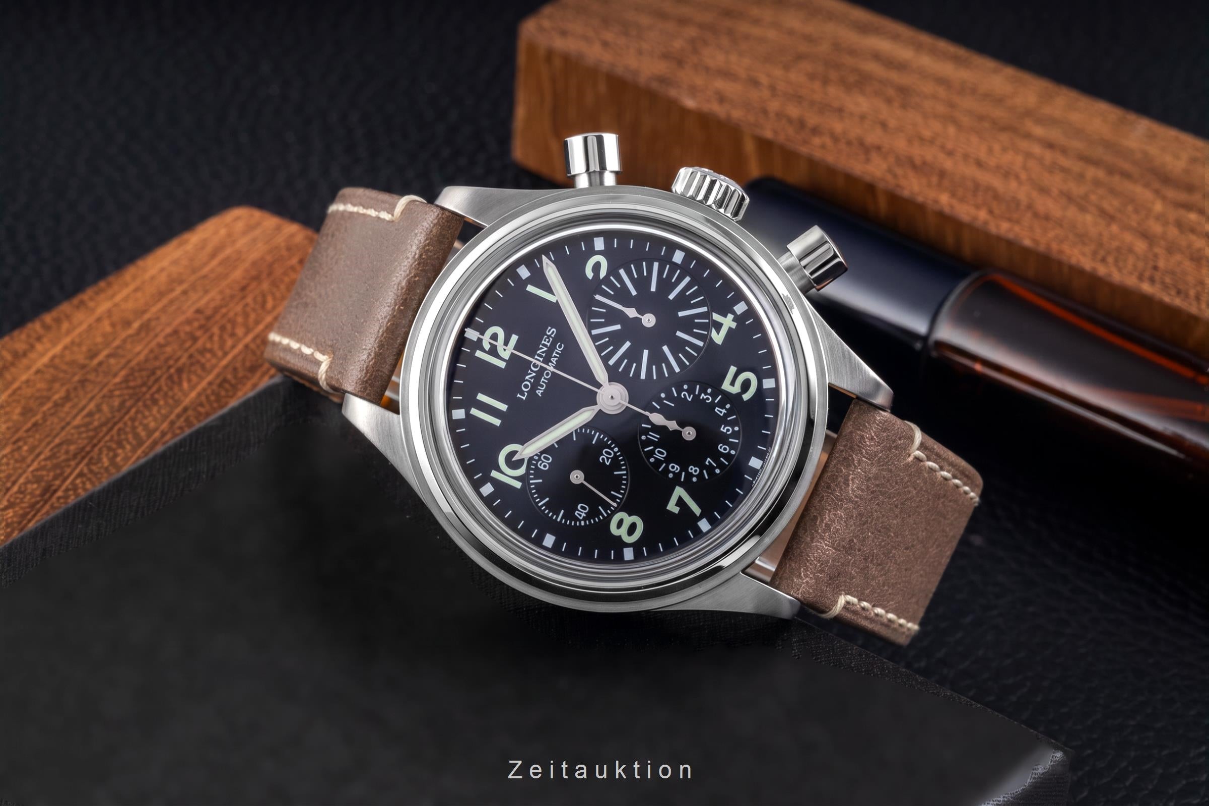 Longines Avigation Bigeye Chronograph Stahl Automatik Ref L2.816.4.53.2 B&P 2025 [2605285]