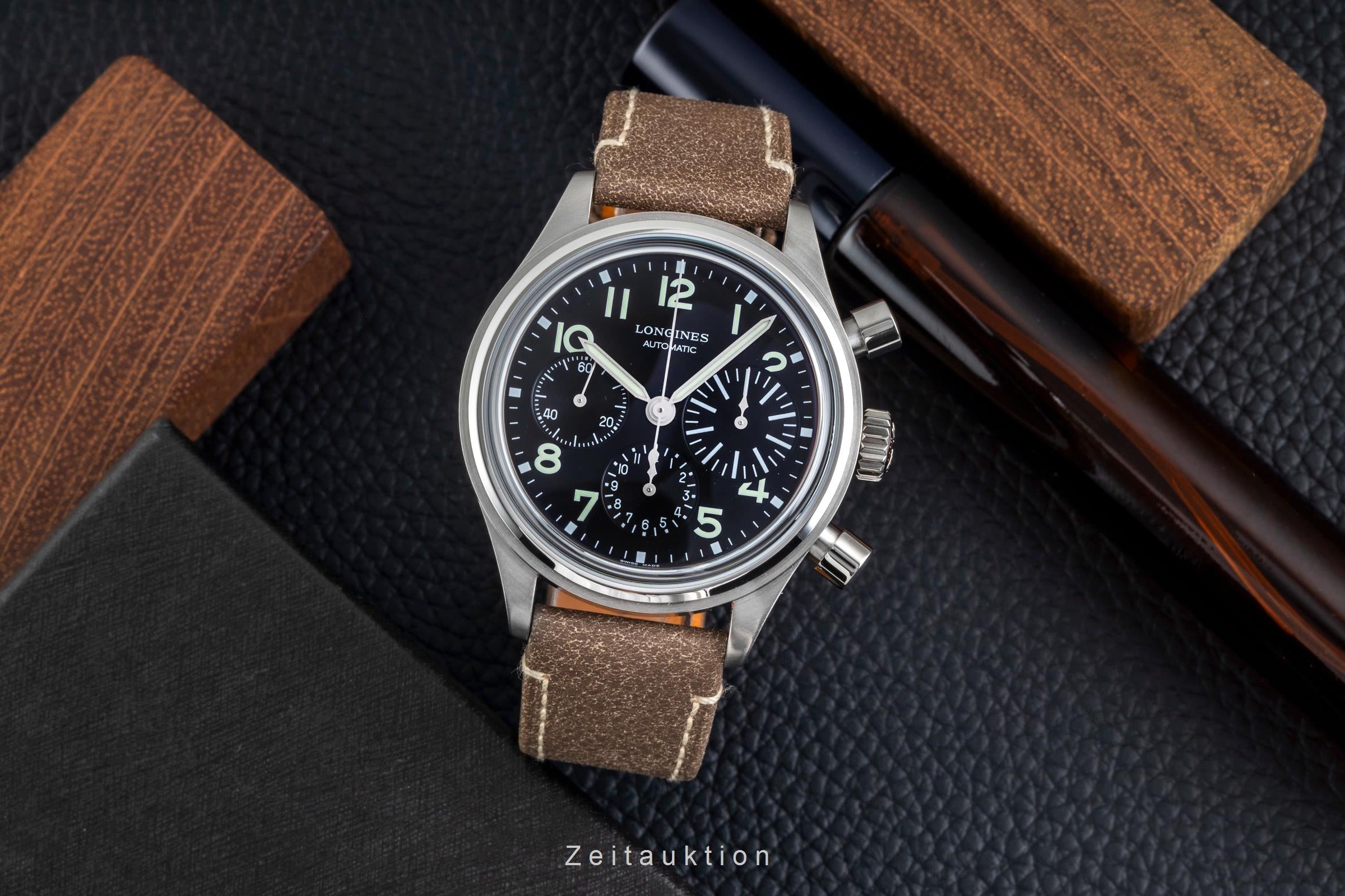 Longines Avigation Bigeye Chronograph Stahl Automatik Ref L2.816.4.53.2 B&P 2025 [2605285]