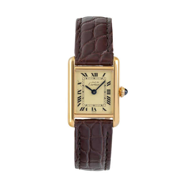 Cartier Tank silver-gilt manual winding women's watch Vintage  [2605294]