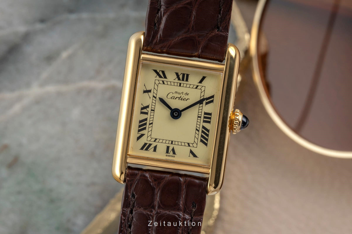 Cartier Tank silver-gilt manual winding women's watch Vintage  [2605294]