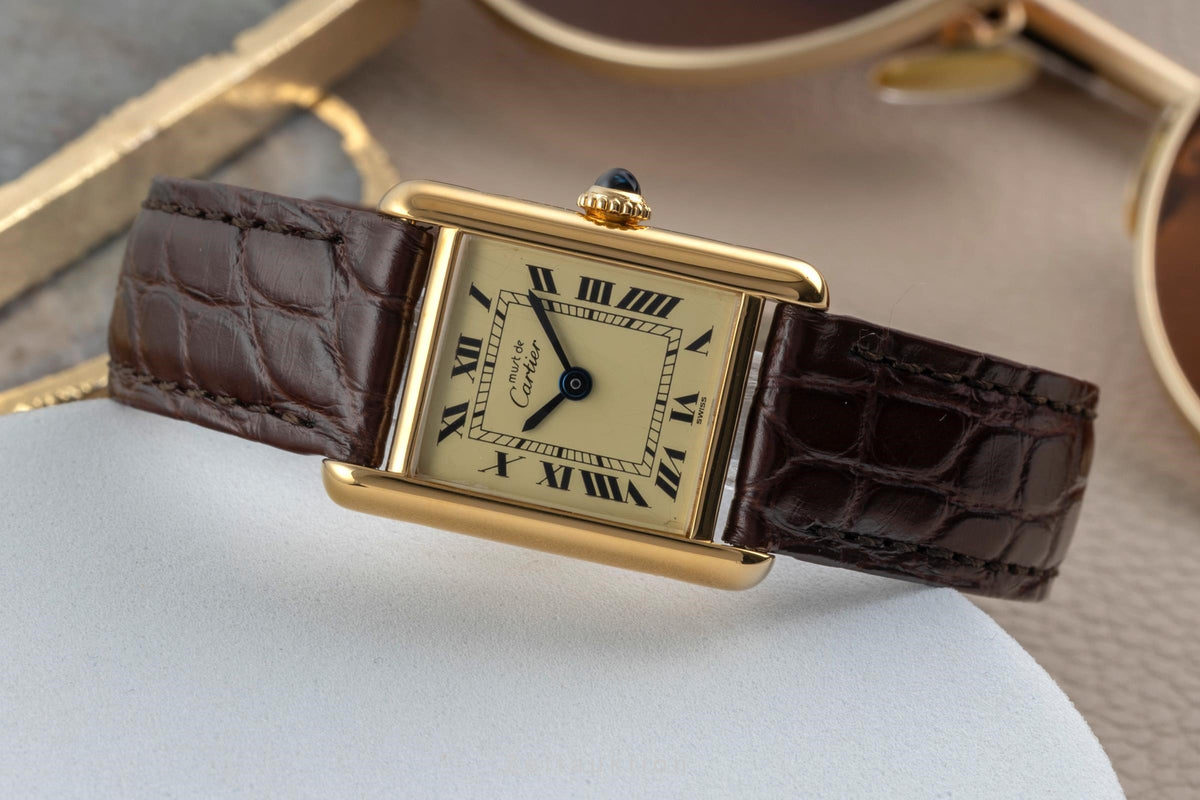 Cartier Tank silver-gilt manual winding women's watch Vintage  [2605294]