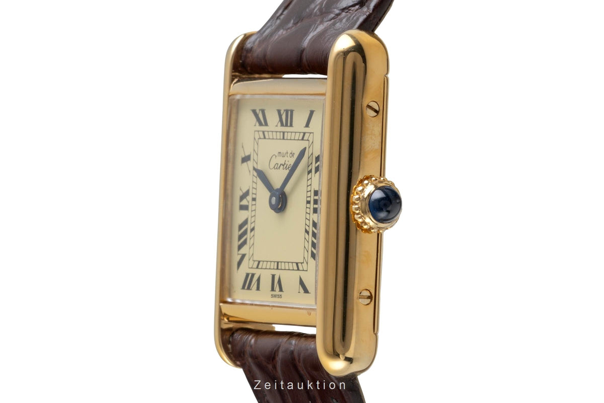 Cartier Tank silver-gilt manual winding women's watch Vintage  [2605294]