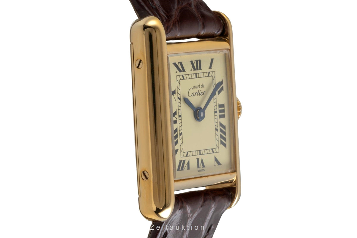 Cartier Tank silver-gilt manual winding women's watch Vintage  [2605294]