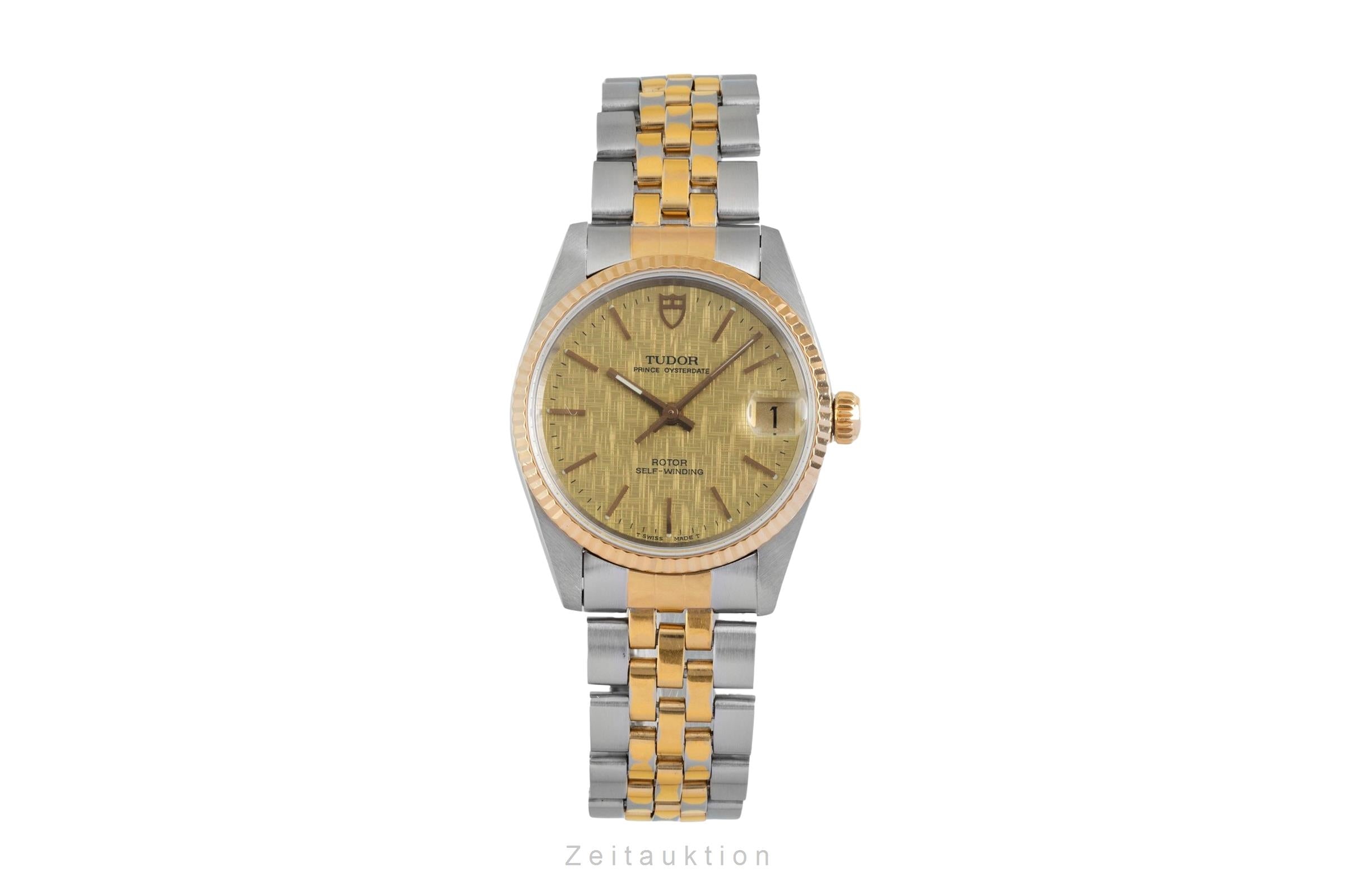 Tudor Prince Date Stahl / Gold Linen Dial Automatik Datum Herrenuhr Ref. 72033  [2605303]