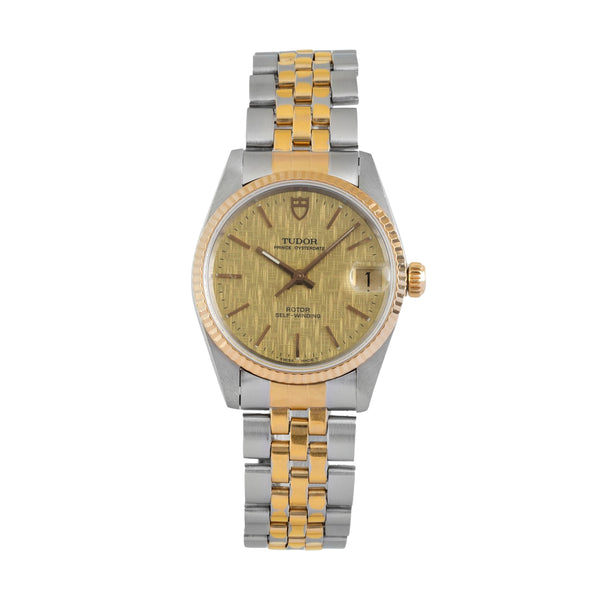 Tudor Prince Date Stahl / Gold Linen Dial Automatik Datum Herrenuhr Ref. 72033  [2605303]