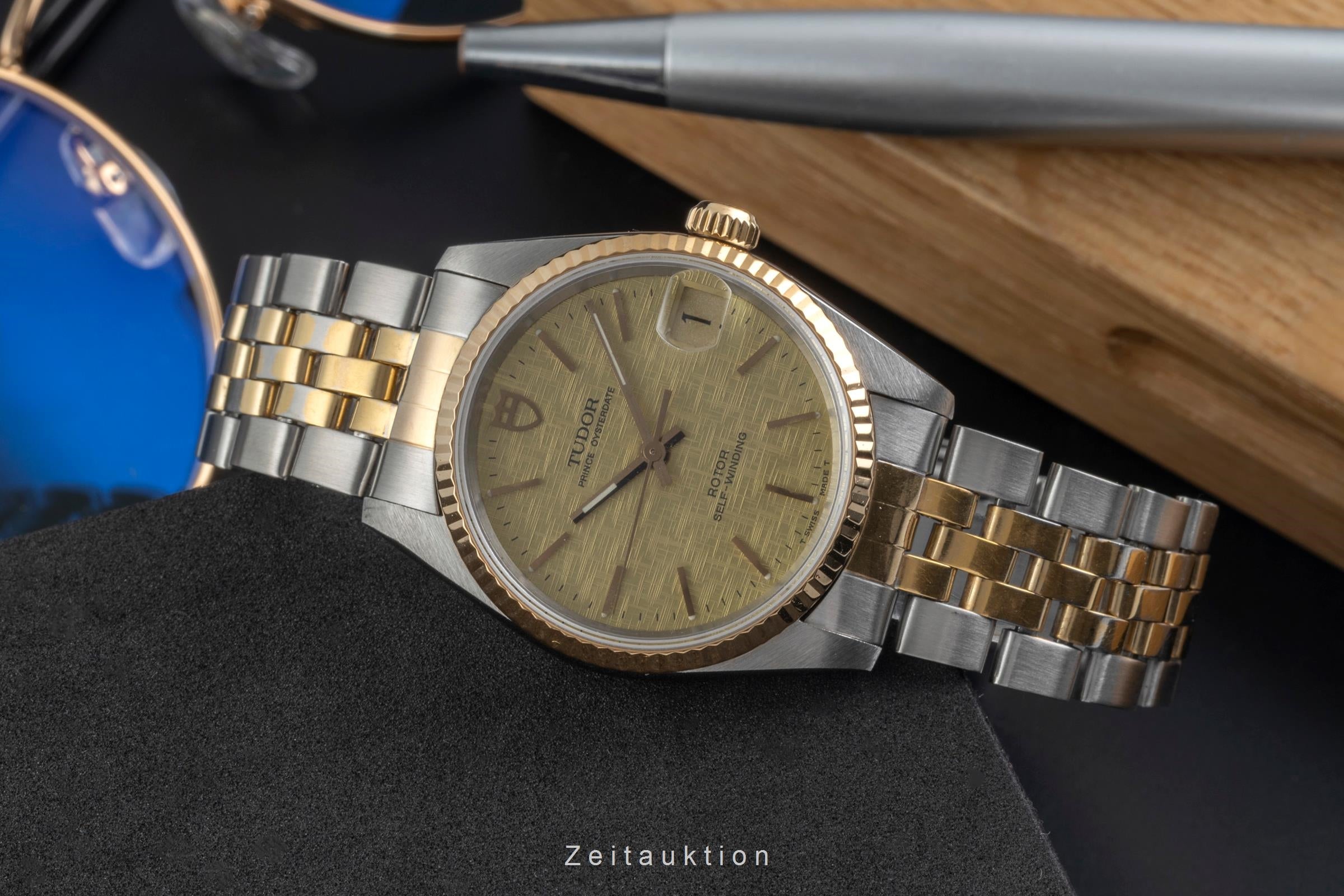 Tudor Prince Date Stahl / Gold Linen Dial Automatik Datum Herrenuhr Ref. 72033  [2605303]