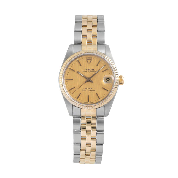 Tudor Prince Date Stahl / Gold Linen Dial Automatik Datum Herrenuhr Ref. 72033 [2605304]