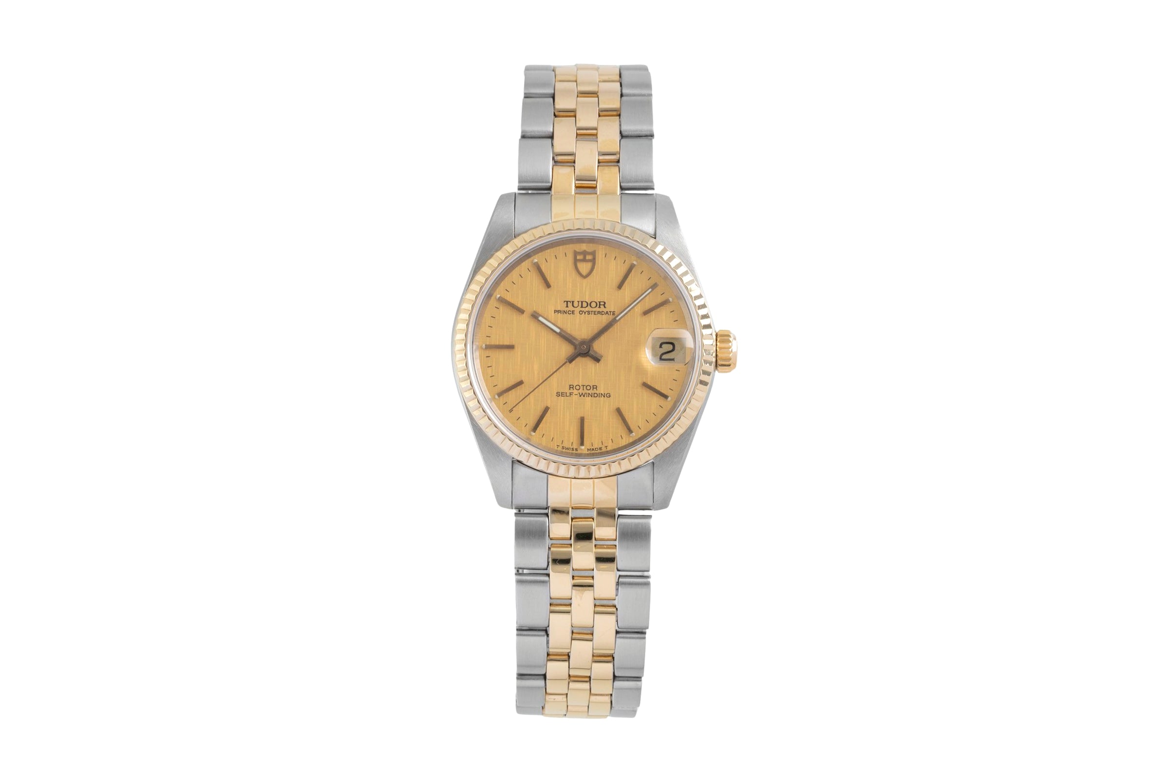 Tudor Prince Date Stahl / Gold Linen Dial Automatik Datum Herrenuhr Ref. 72033 [2605304]