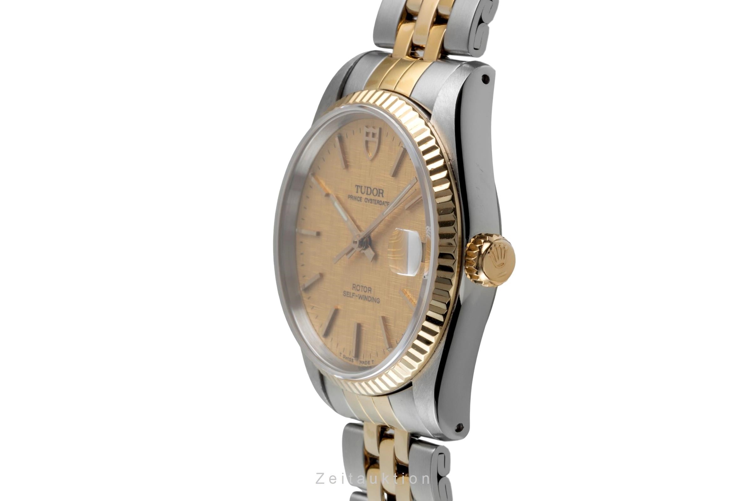 Tudor Prince Date Stahl / Gold Linen Dial Automatik Datum Herrenuhr Ref. 72033 [2605304]