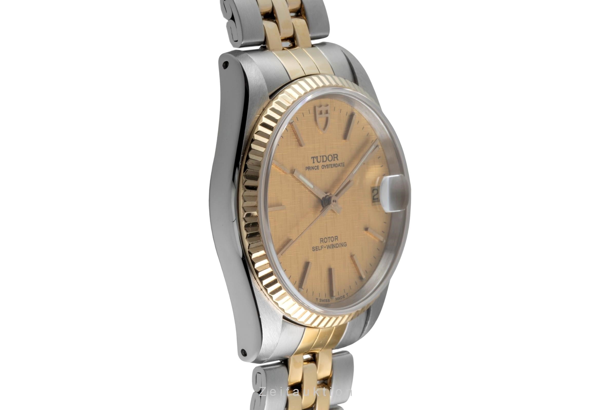 Tudor Prince Date Stahl / Gold Linen Dial Automatik Datum Herrenuhr Ref. 72033 [2605304]