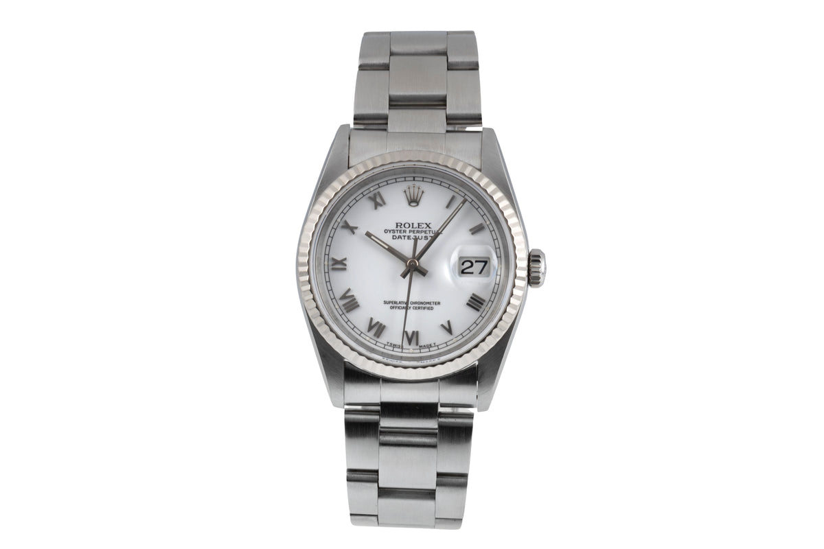 Rolex Datejust steel / white gold automatic men's watch 16234  [2605308]