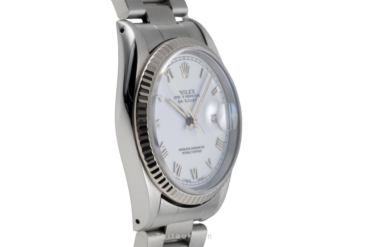 Rolex Datejust 36 White Roman Dial Stahl / Weissgold Automatik 16234 Klassiker  [2605308]