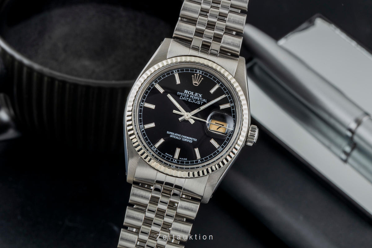 Rolex Datejust steel / white gold automatic men's watch 16014  [2605310]
