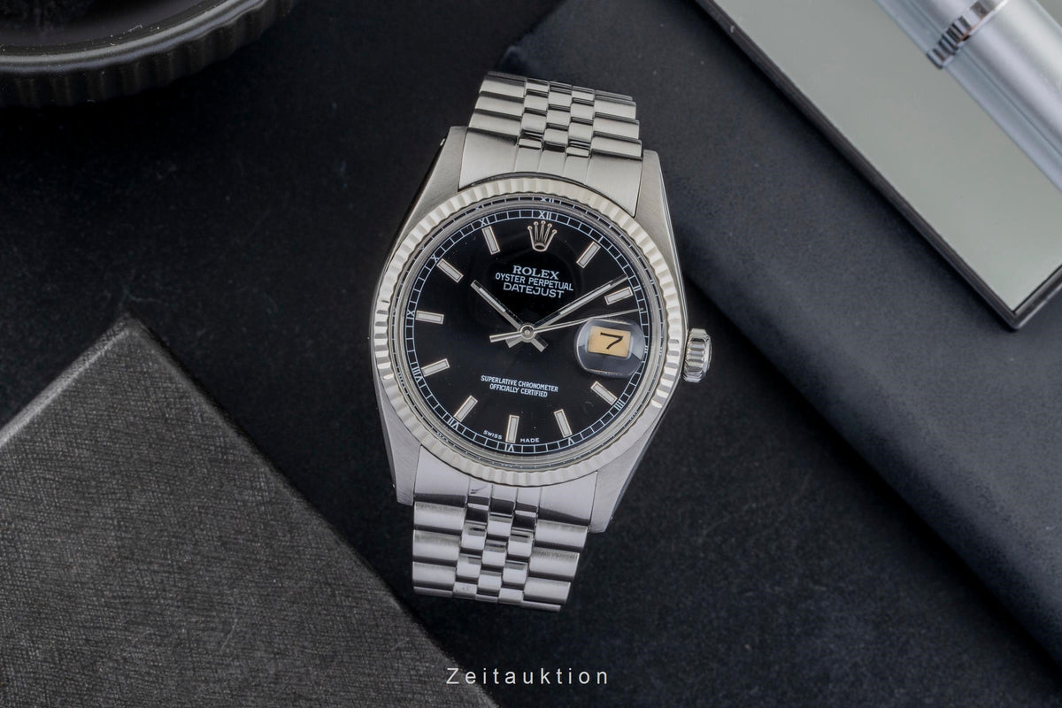 Rolex Datejust steel / white gold automatic men's watch 16014  [2605310]