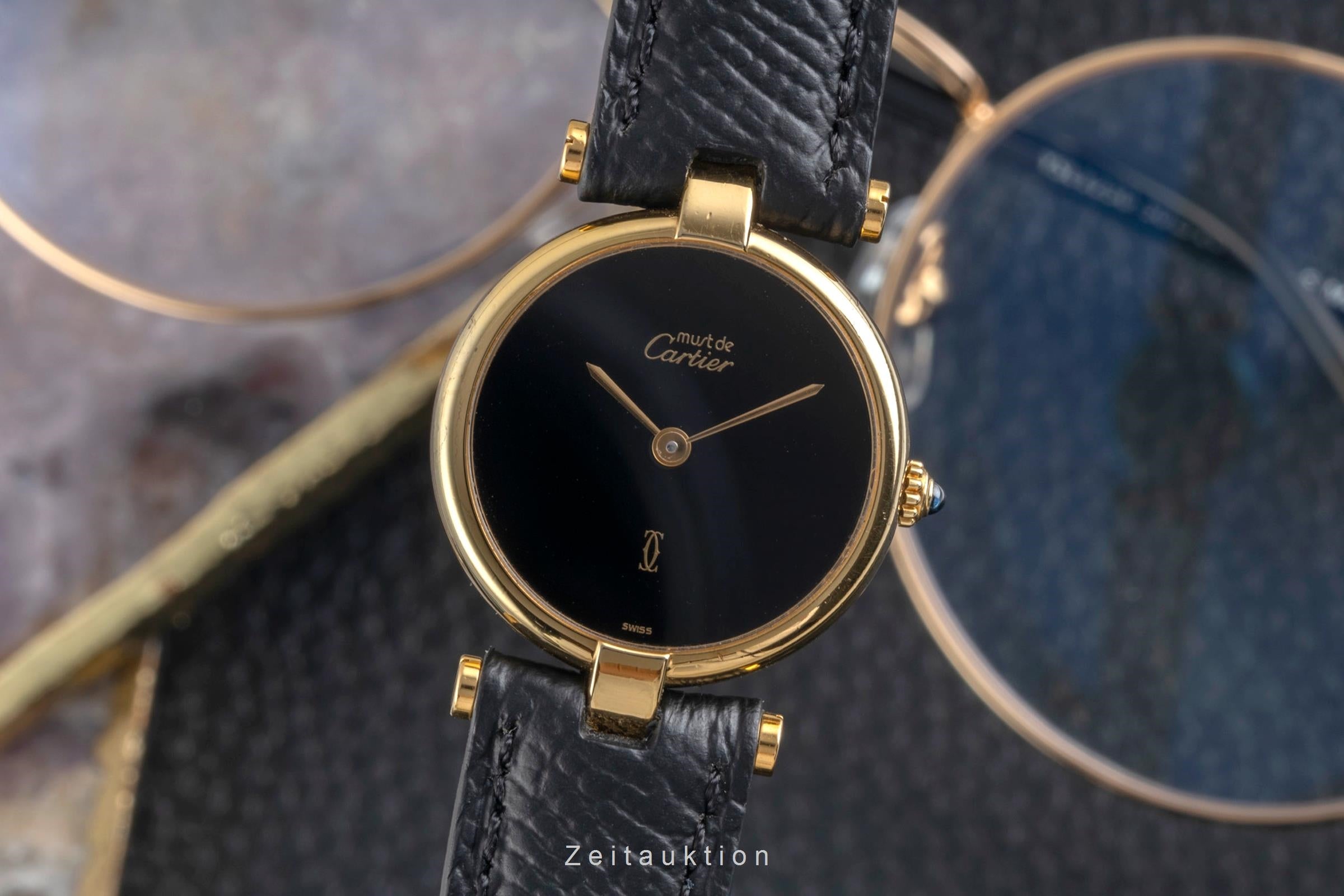 Cartier Vendome argent doré quartz montre pour femmes  [2605318]