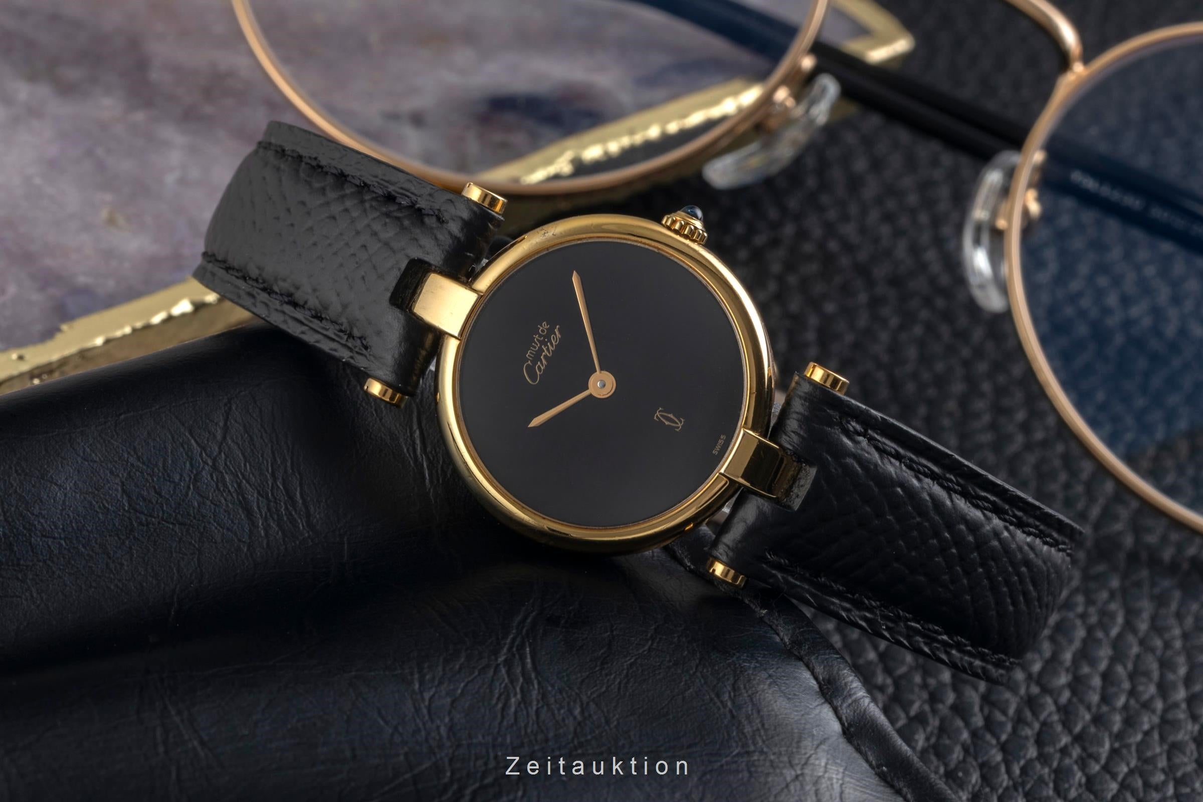 Cartier Vendome argent doré quartz montre pour femmes  [2605318]