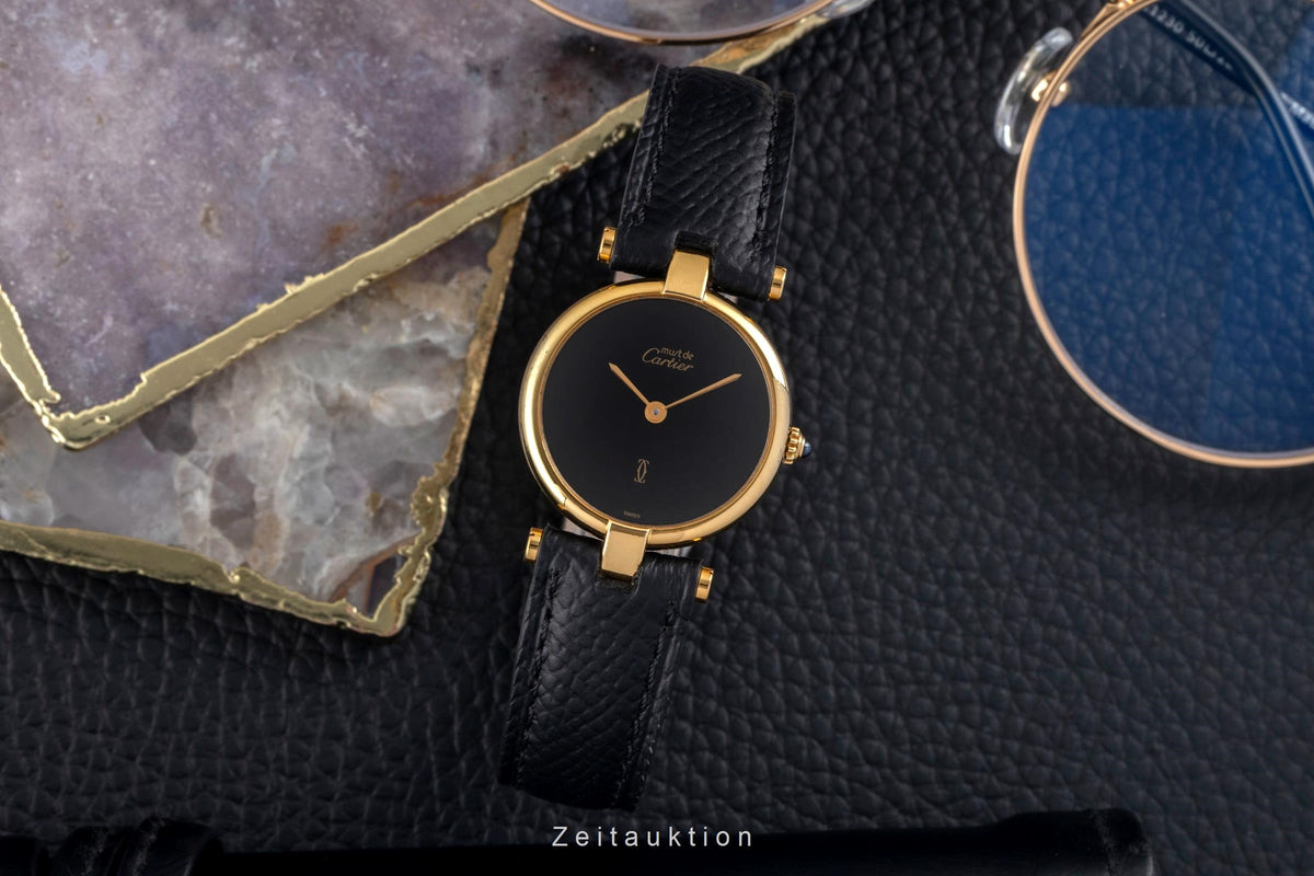 Cartier Vendome argent doré quartz montre pour femmes  [2605318]