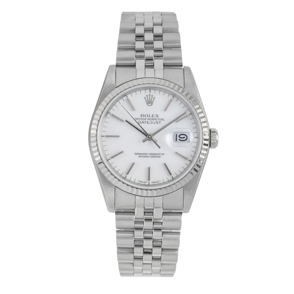 Rolex Datejust steel / white gold automatic men's watch 16234  [2605331]