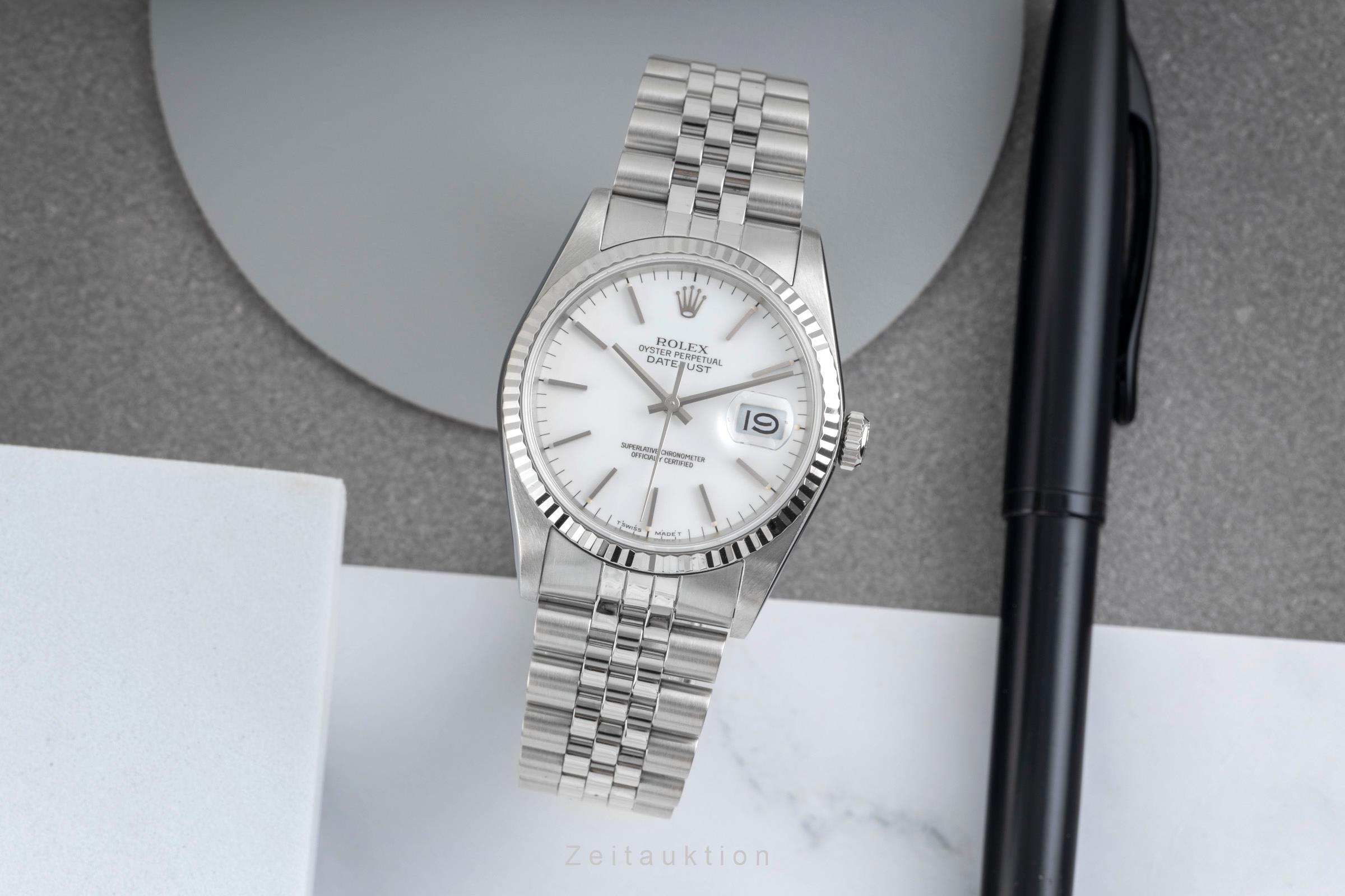Rolex Datejust steel / white gold automatic men's watch 16234  [2605331]