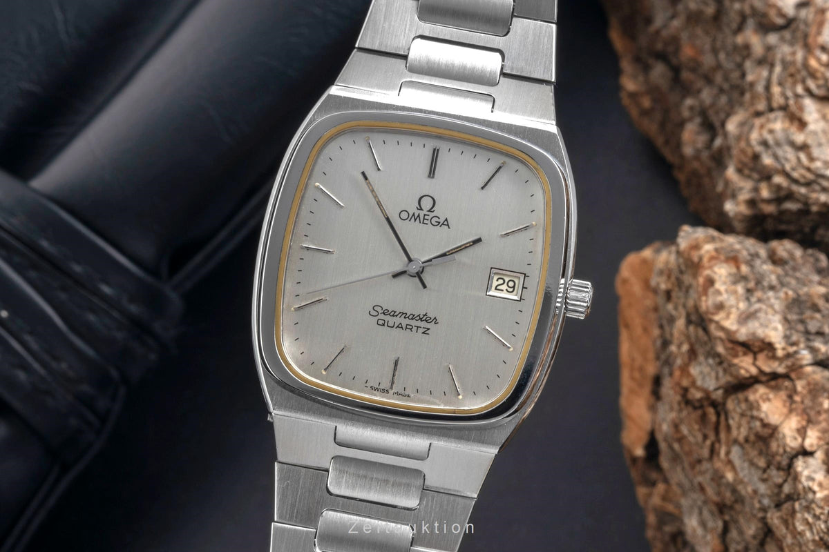 Omega Seamaster acero cuarzo reloj para caballeros 196.0166, 396.0887 Vintage  [2605336]