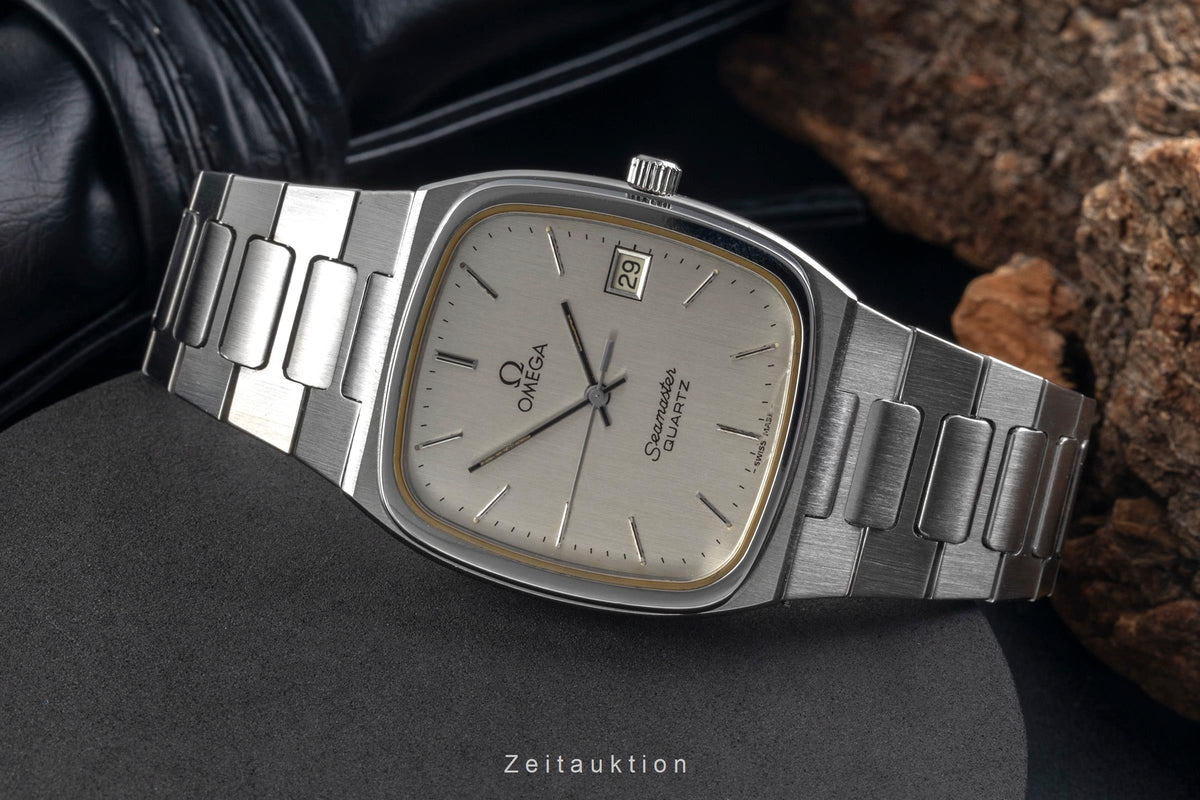 Omega Seamaster acero cuarzo reloj para caballeros 196.0166, 396.0887 Vintage  [2605336]