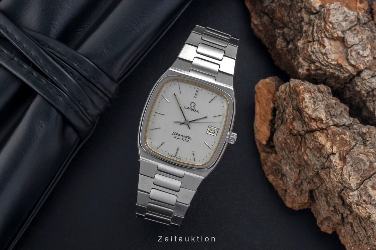 Omega Seamaster acero cuarzo reloj para caballeros 196.0166, 396.0887 Vintage  [2605336]