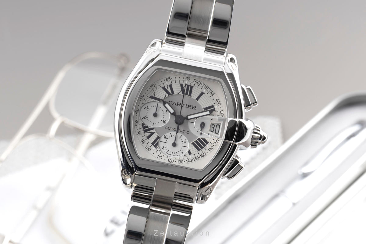 Cartier Roadster chronograph steel automatic men's watch W62006X6  [2605341]