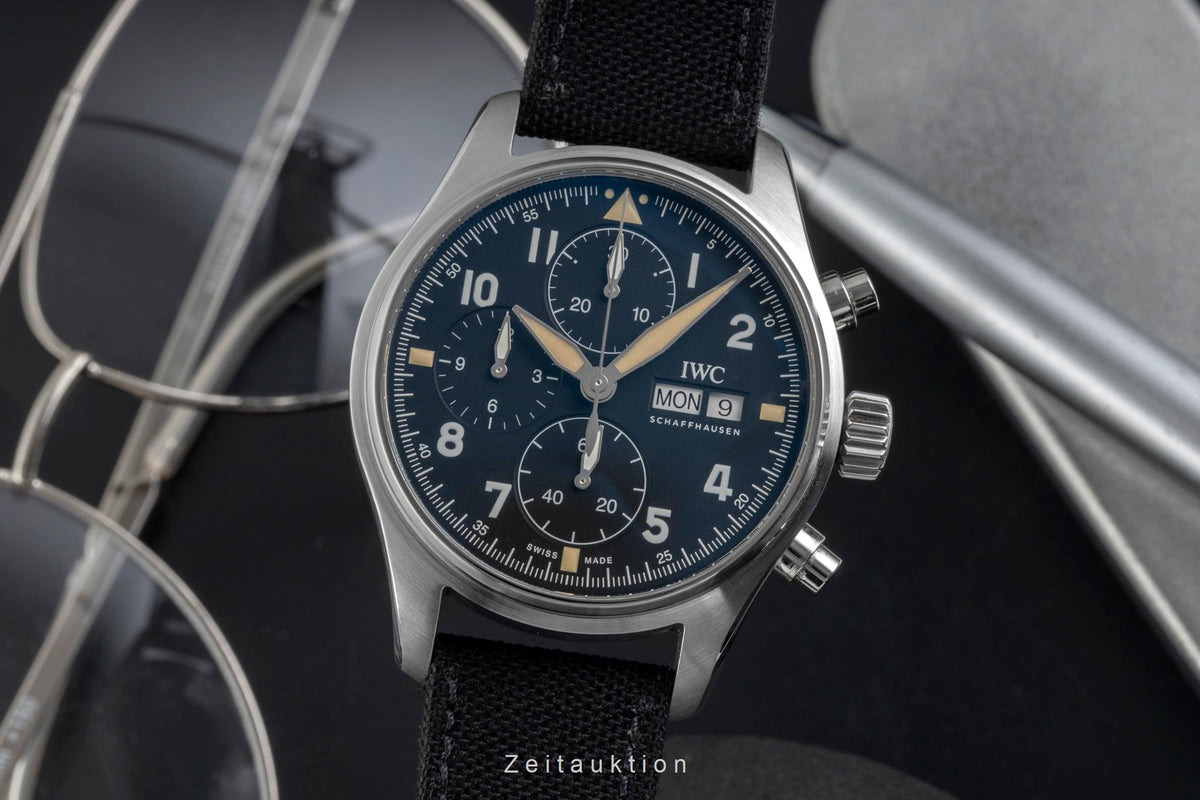 IWC Pilot Spitfire Chronograph Automatik Edelstahl Ref. IW387903 Box & Papiere [2605344]