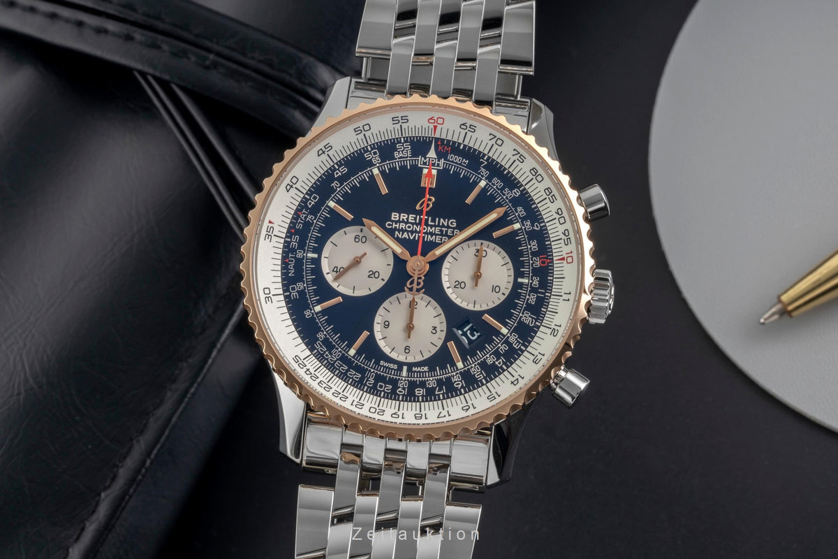 Breitling Navitimer B01 Chronograph 46 Stahl / Gold Automatik Ref UB0127 Papiere [2605350]