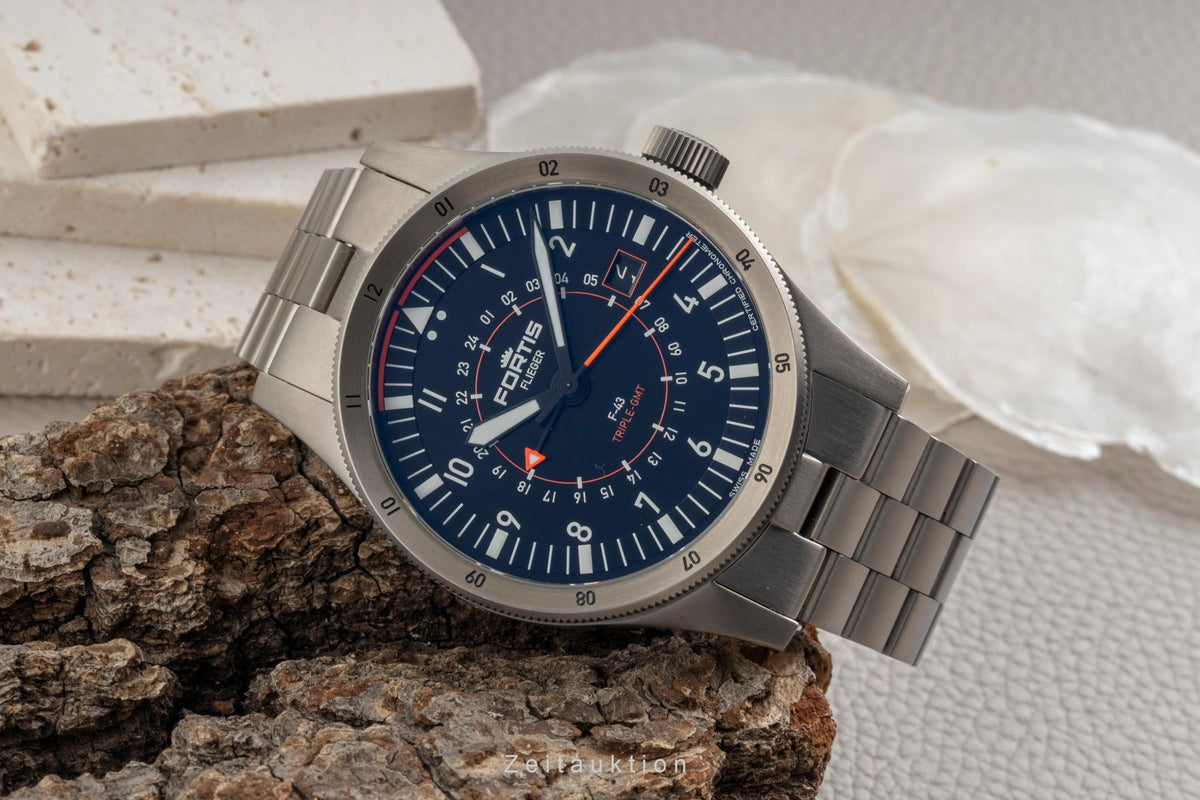 Fortis F-43 Triple GMT Titan Automatik Herrenuhr Ref F4260000 Box & Papiere 2022 [2605370]
