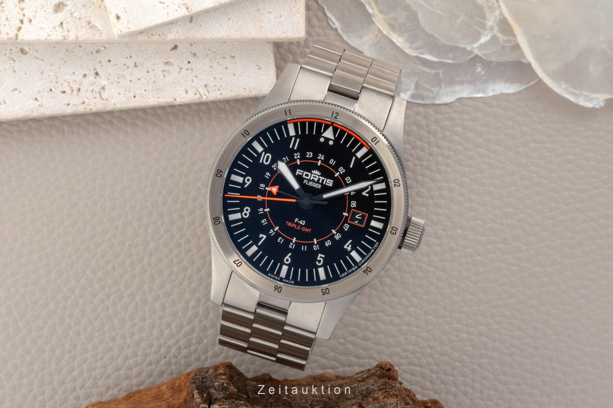 Fortis F-43 Triple GMT Titan Automatik Herrenuhr Ref F4260000 Box & Papiere 2022 [2605370]