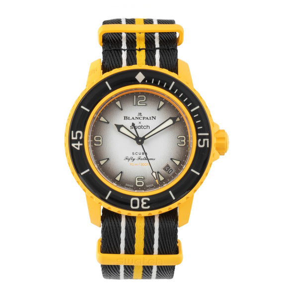 Swatch Blancpain Scuba Fifty Fathoms ceramic automatic men's watch SO35P100  [2605399]