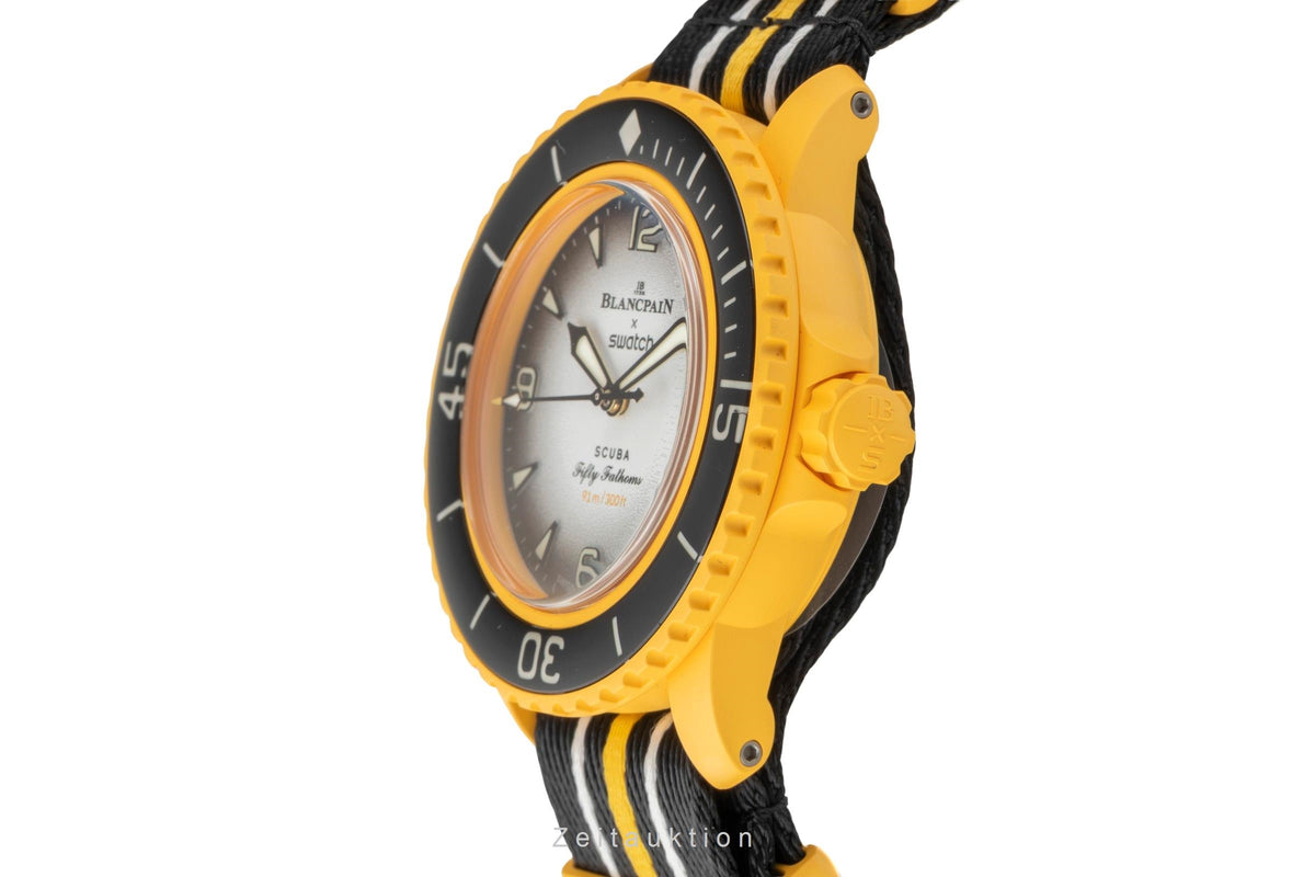 Swatch Blancpain Scuba Fifty Fathoms ceramic automatic men's watch SO35P100  [2605399]