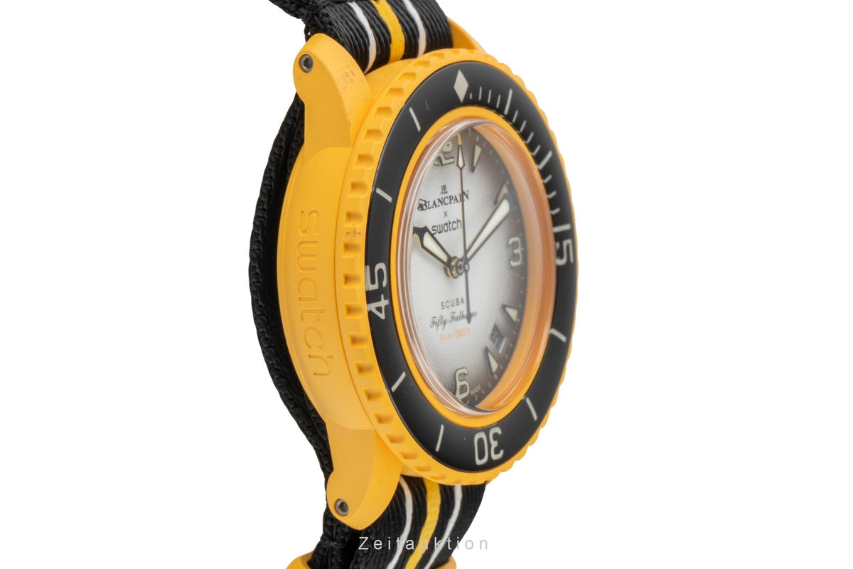 Swatch Blancpain Scuba Fifty Fathoms ceramic automatic men's watch SO35P100  [2605399]